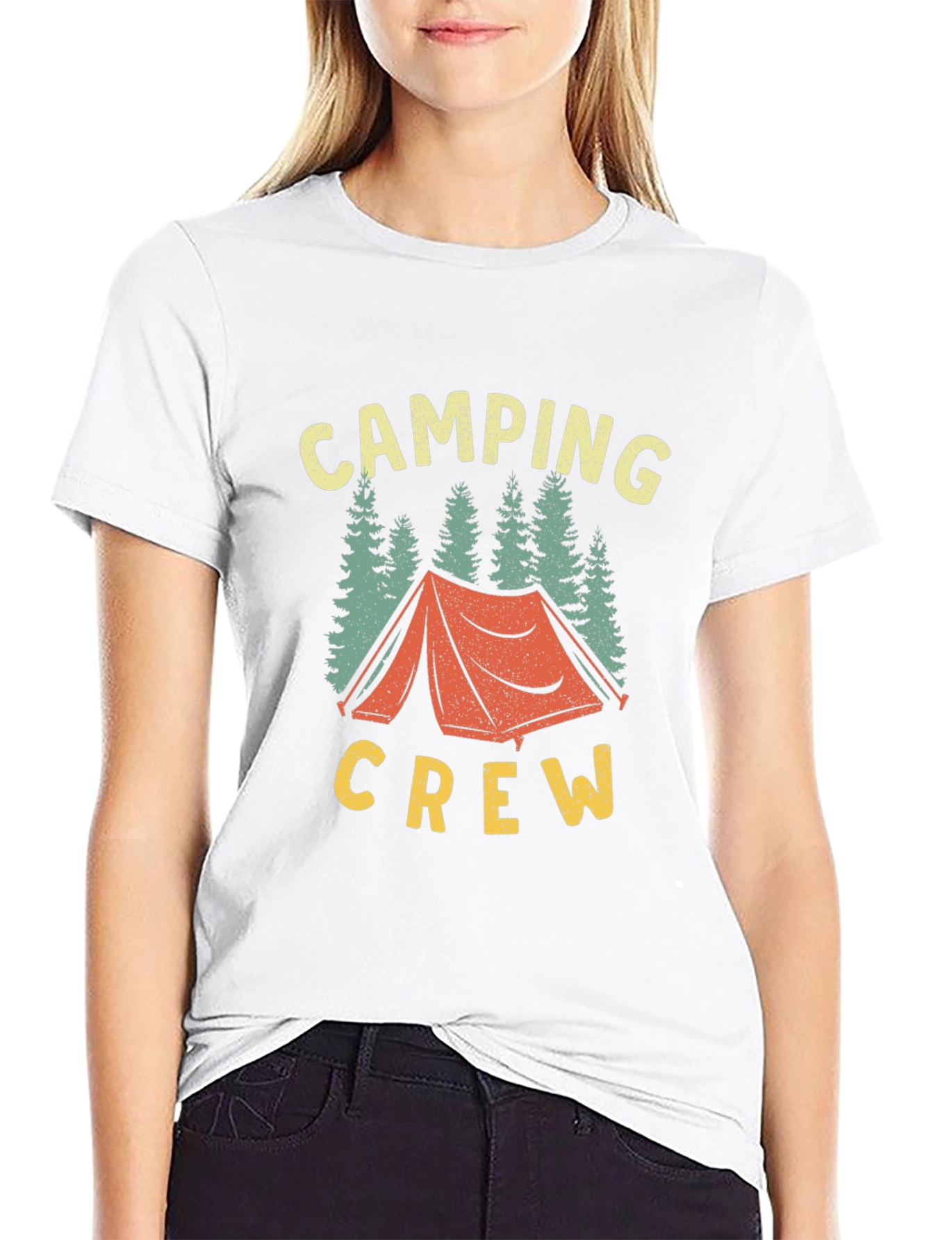 Black Camping Crew Graphic Tee - Black Cotton view 9