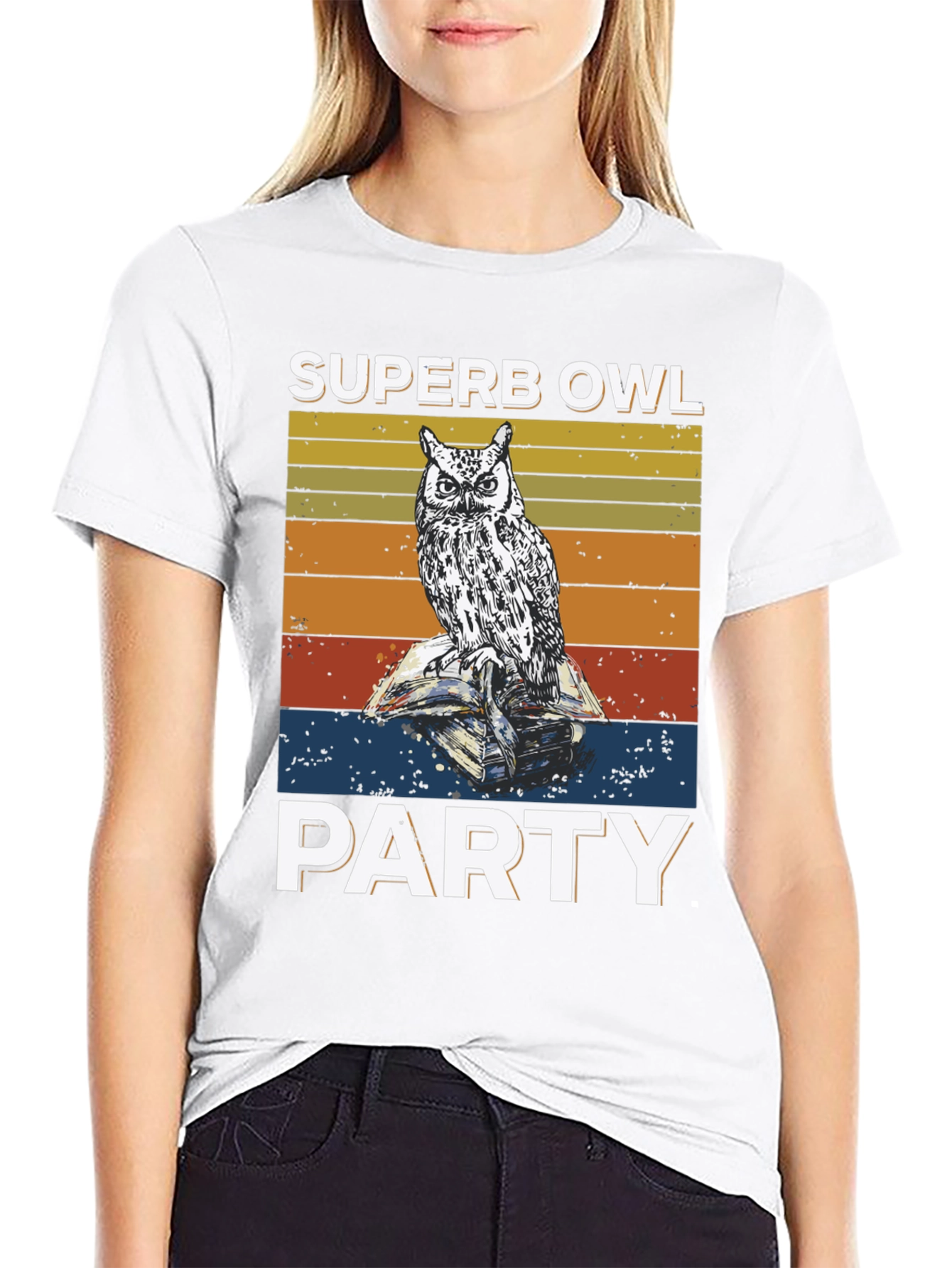 Black Superb Owl Party T-Shirt view 9