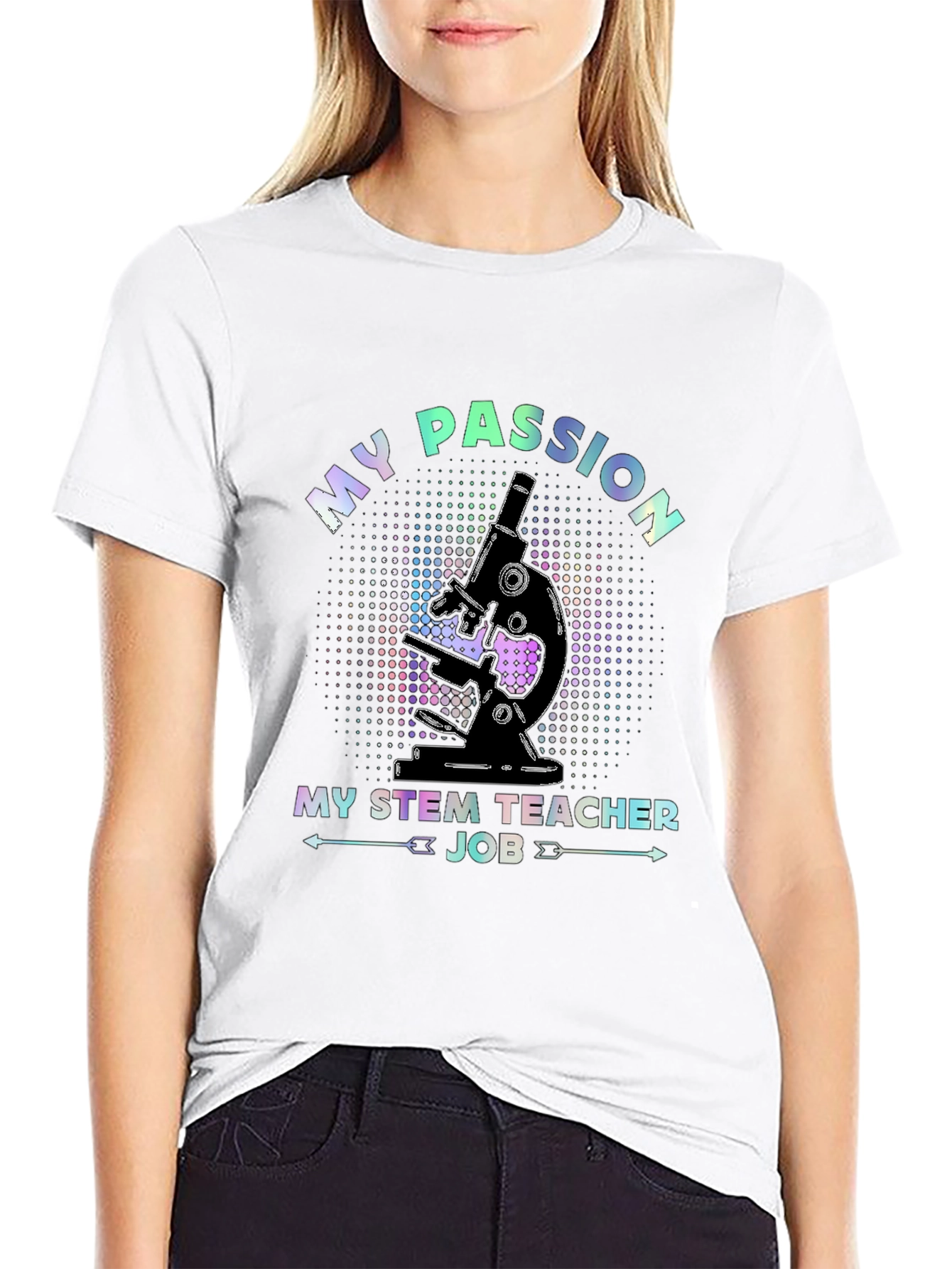 My Passion STEM Teacher Job Microscope T-Shirt - 9