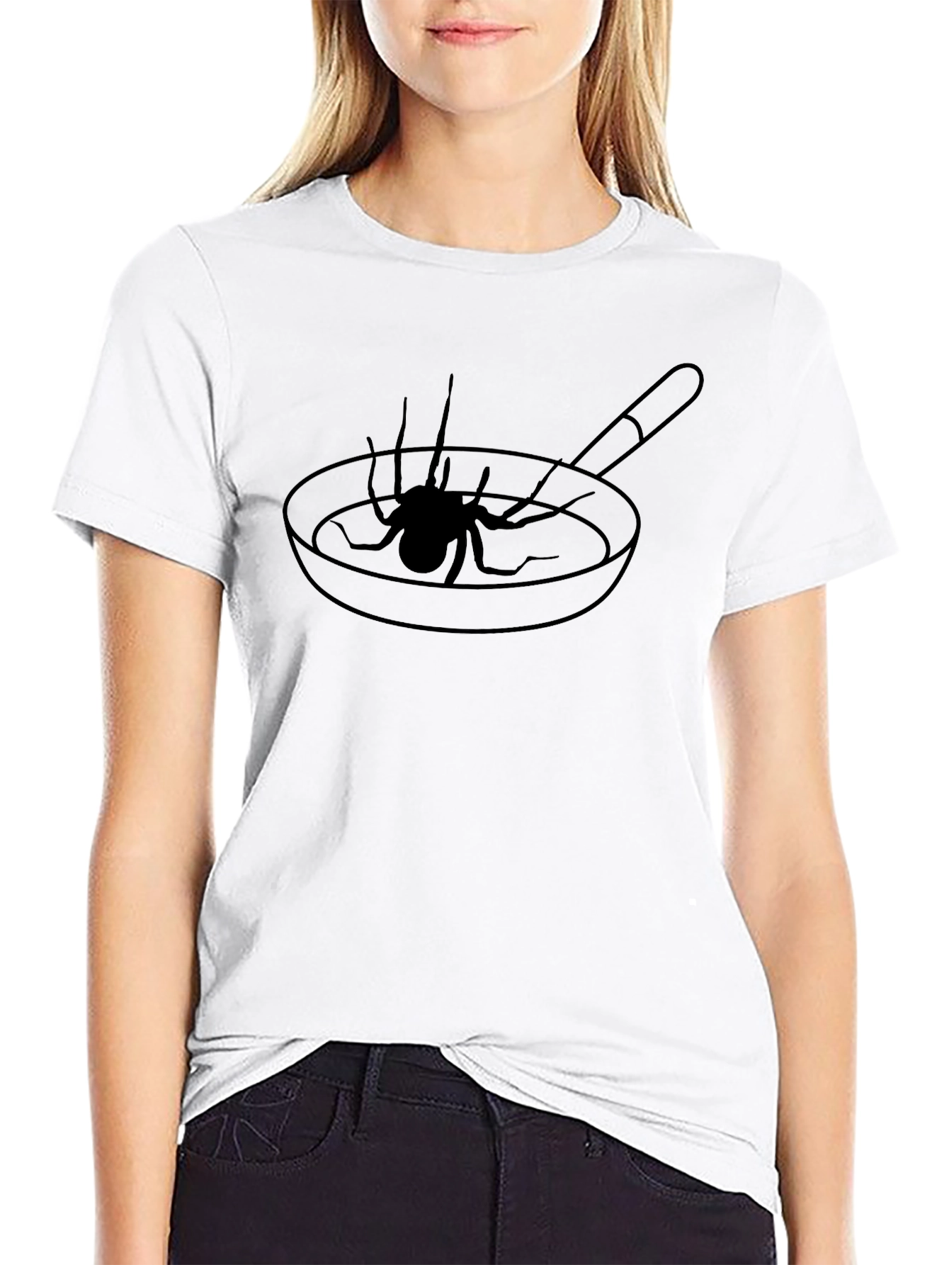Black Spider Pan T-Shirt - Unique Graphic Tee view 9