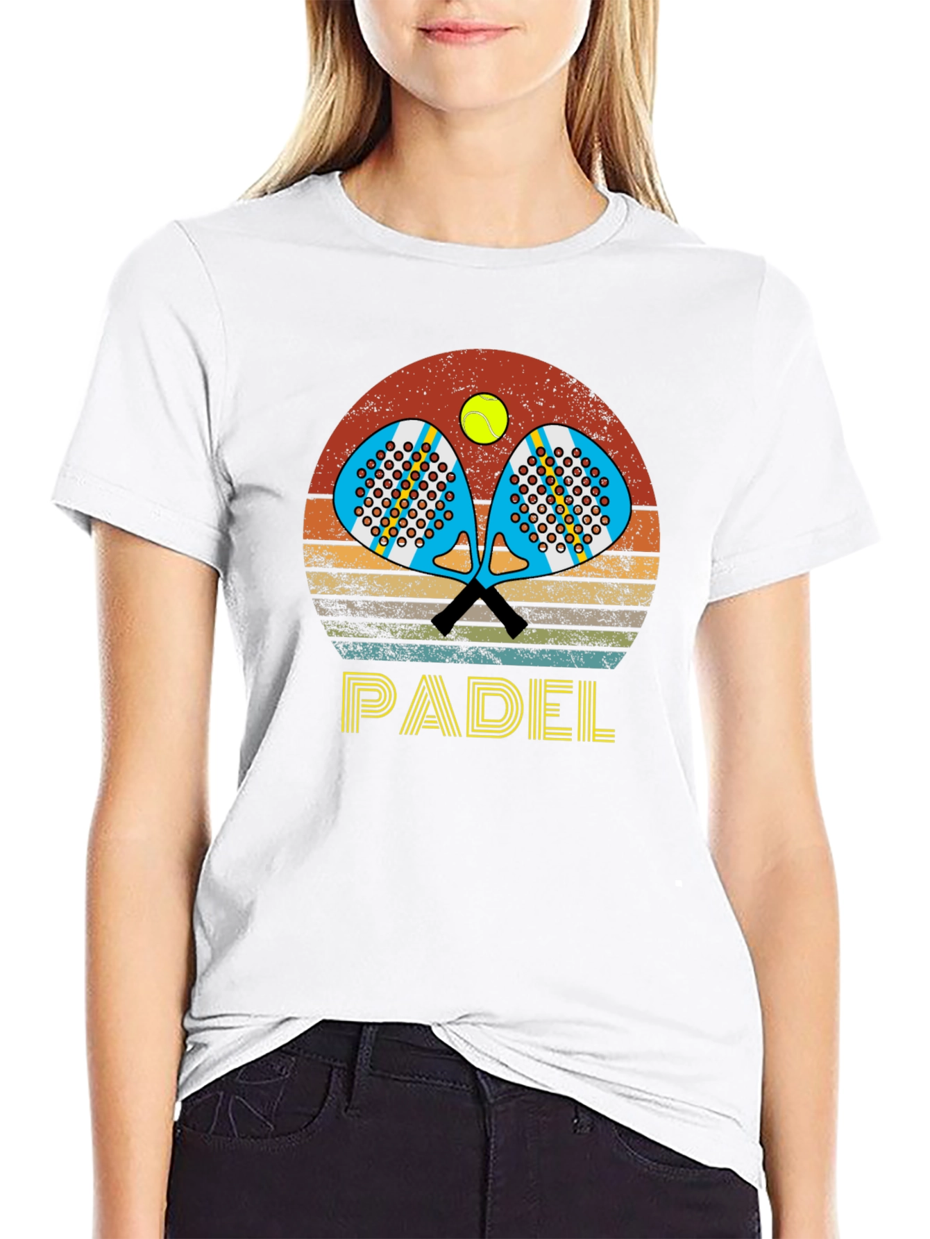 Black Retro Padel T-Shirt: Vintage Sportswear view 9