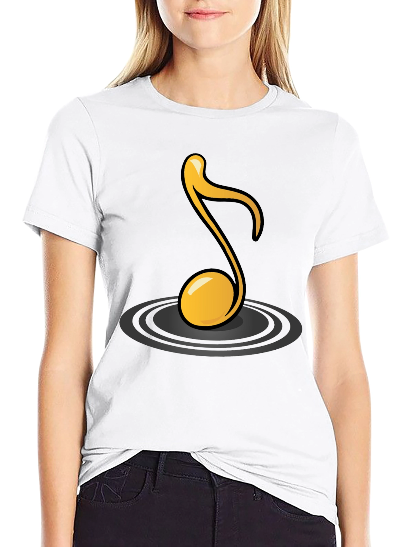 Black Musical Note Graphic Tee view 9