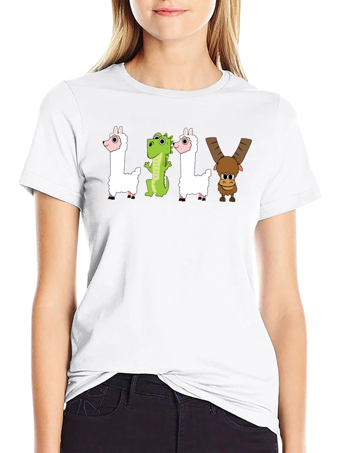 Black LILY Cartoon T-Shirt - Funny Graphic Tee view 9
