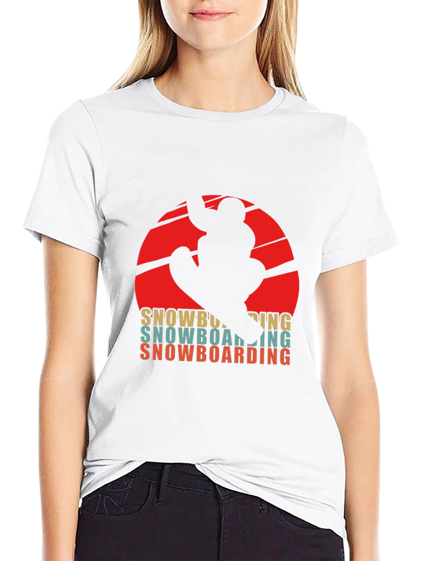 Black Retro Snowboarding T-Shirt - Winter Sports Graphic Tee view 9