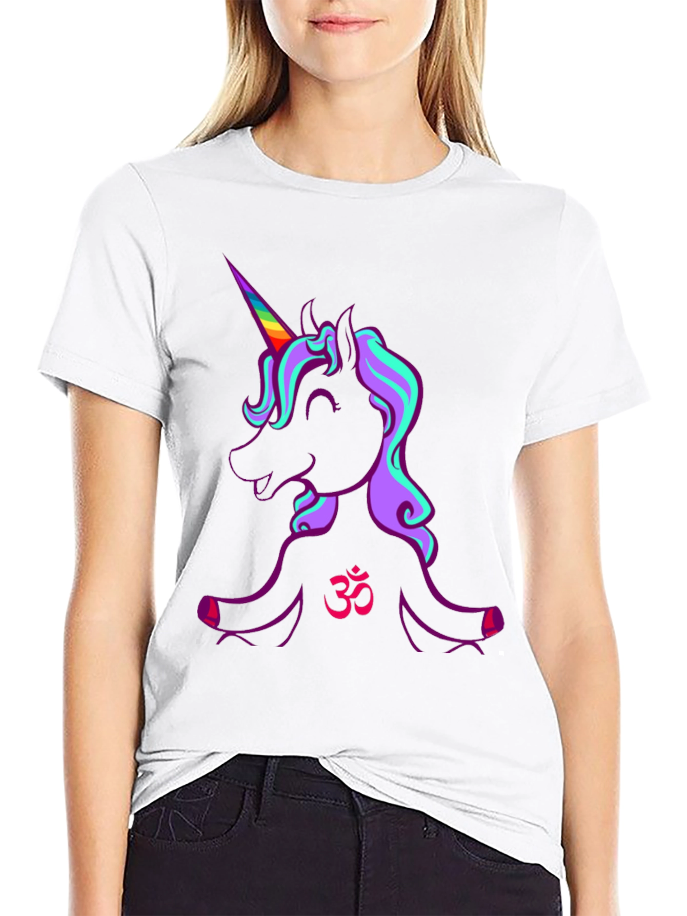 Black Unicorn OM T-Shirt - Spiritual Graphic Tee view 9