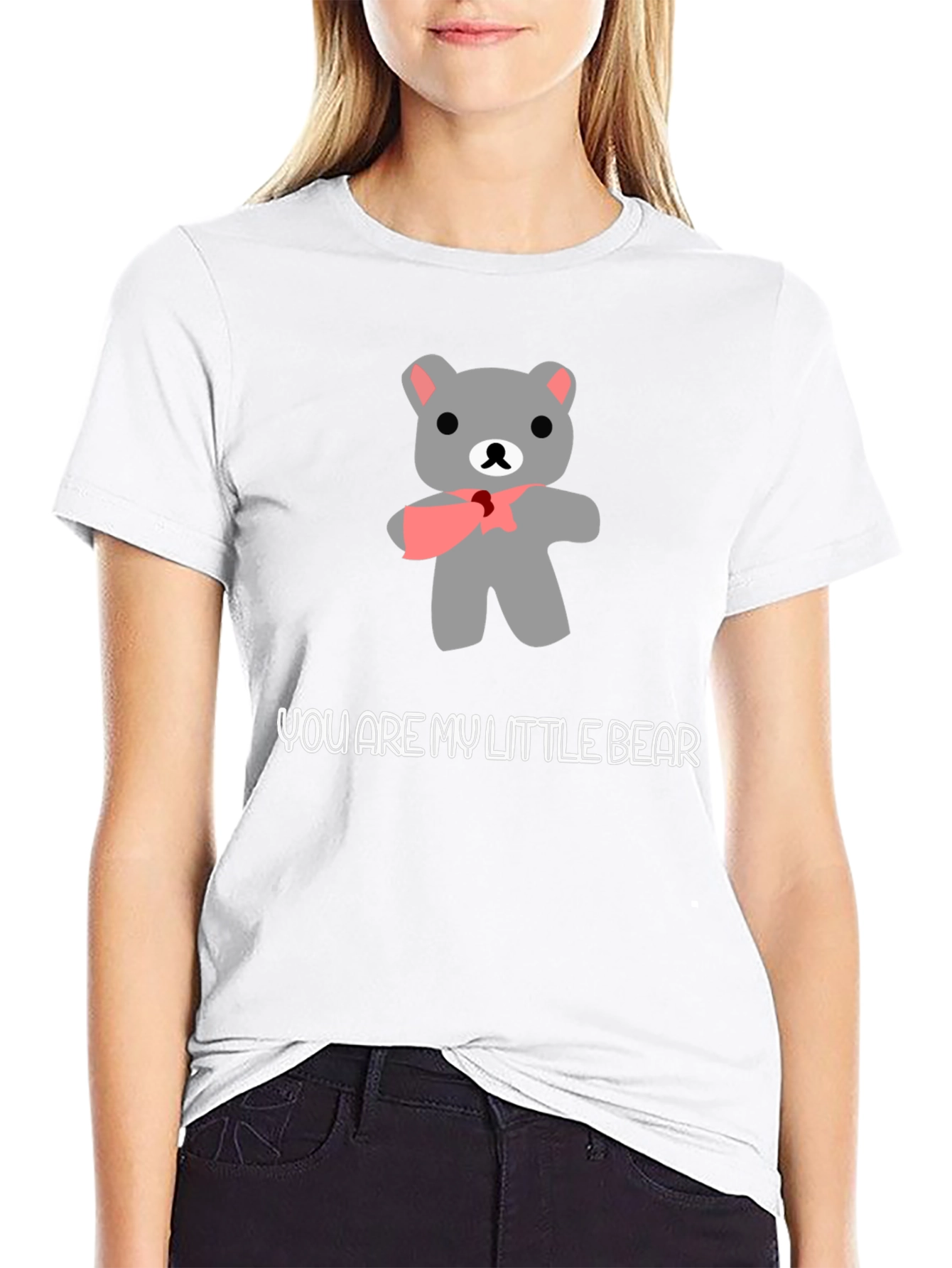 Black Cute Bear Graphic Tee - 'You Are My Little Bear' view 9