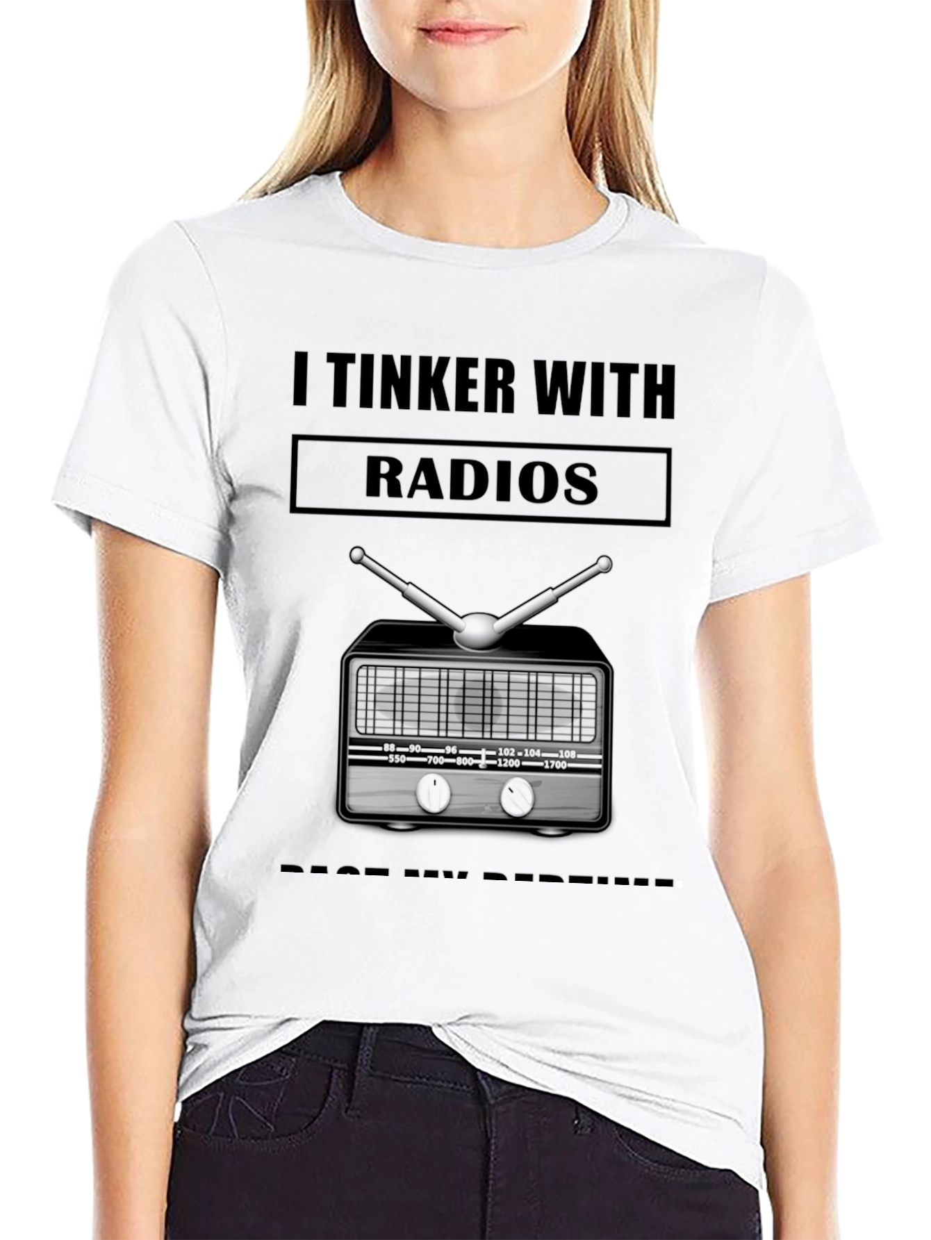 Black I Tinker With Radios T-Shirt - Funny Ham Radio Operator Gift view 9