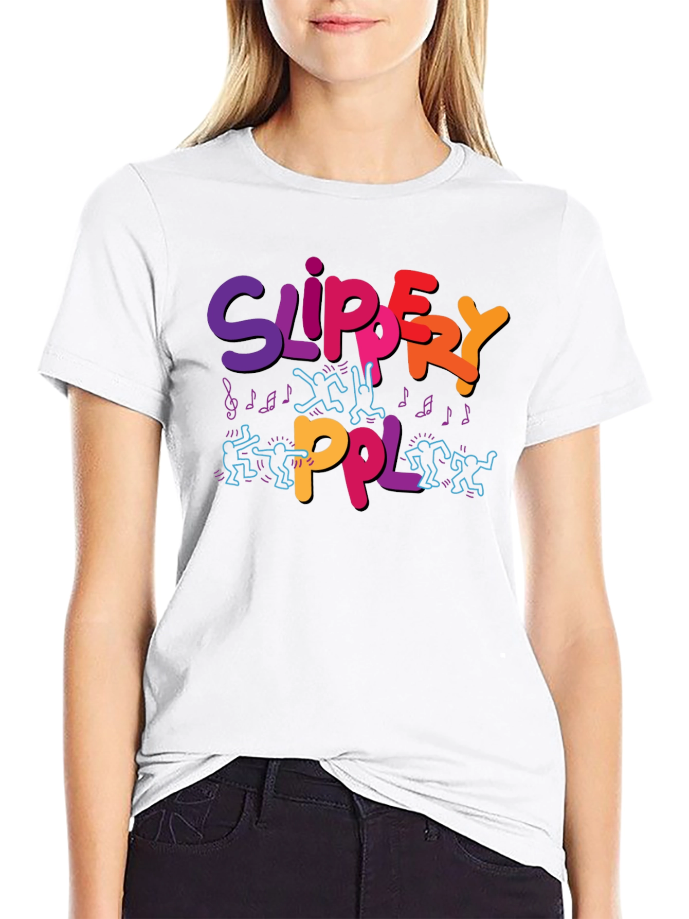 Black Slippery PPL Graphic T-Shirt - Black view 9