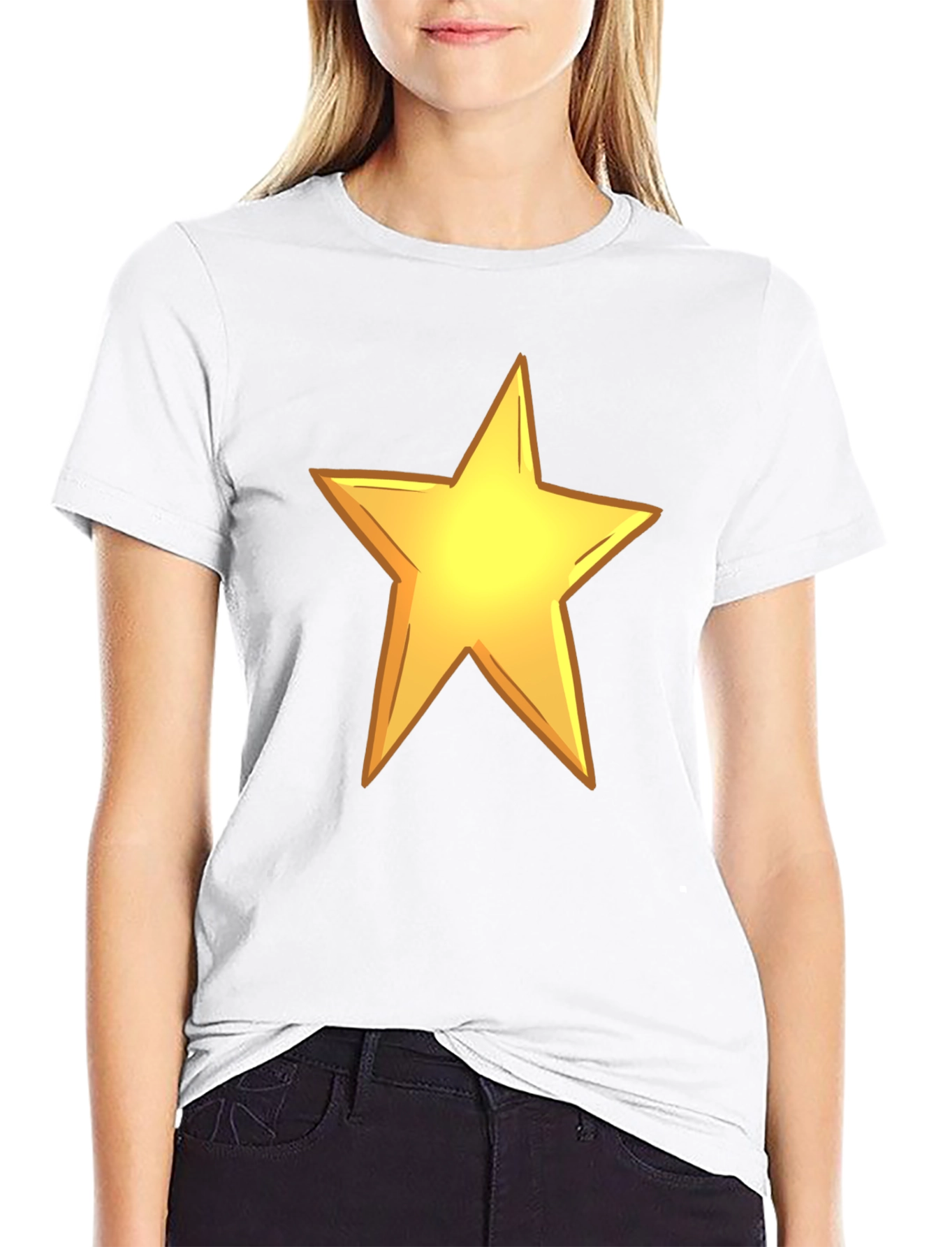 Black Bold Star Graphic Black Tee view 9