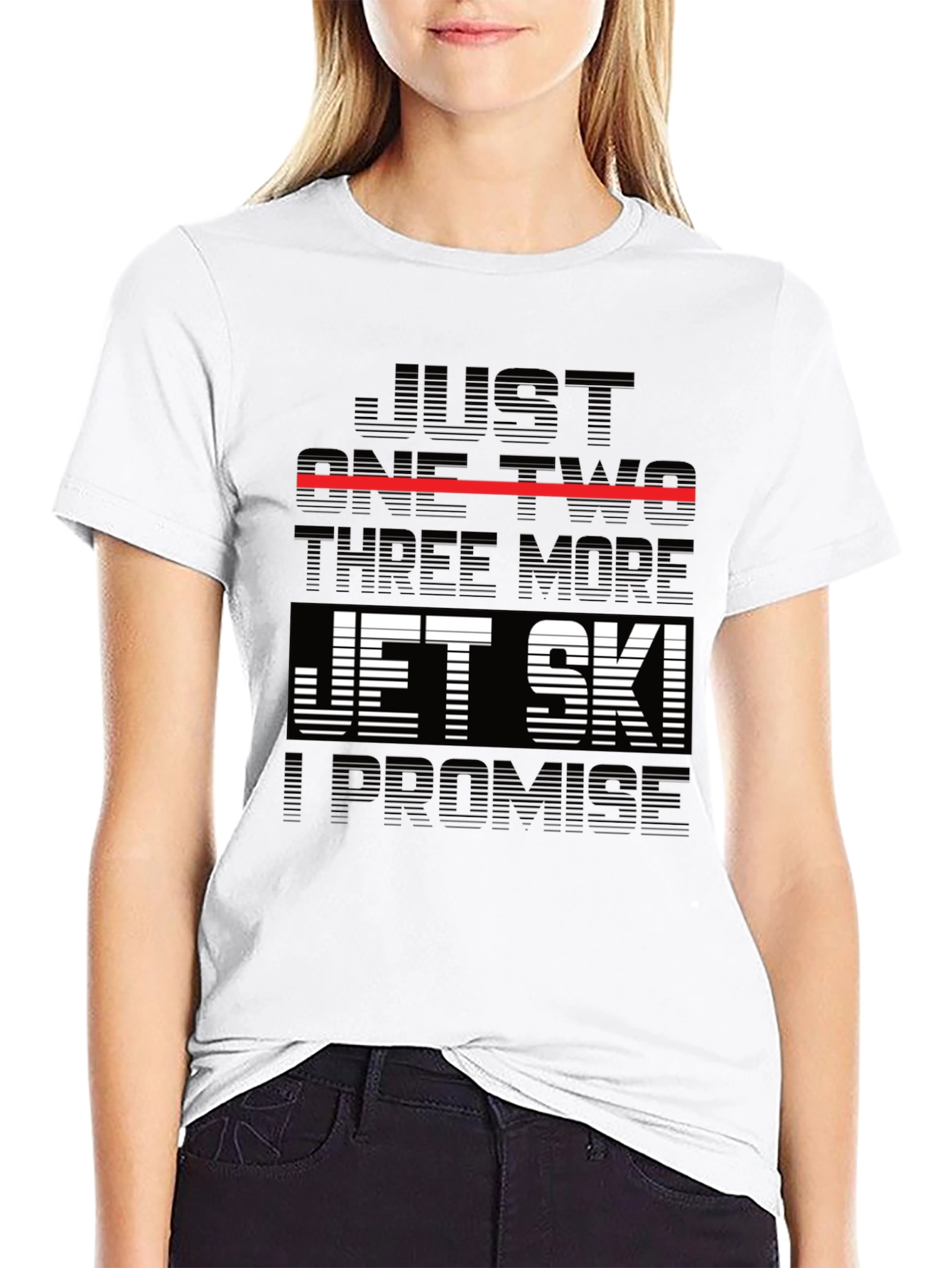 Black Jet Ski Promise T-Shirt - Black Graphic Tee view 9