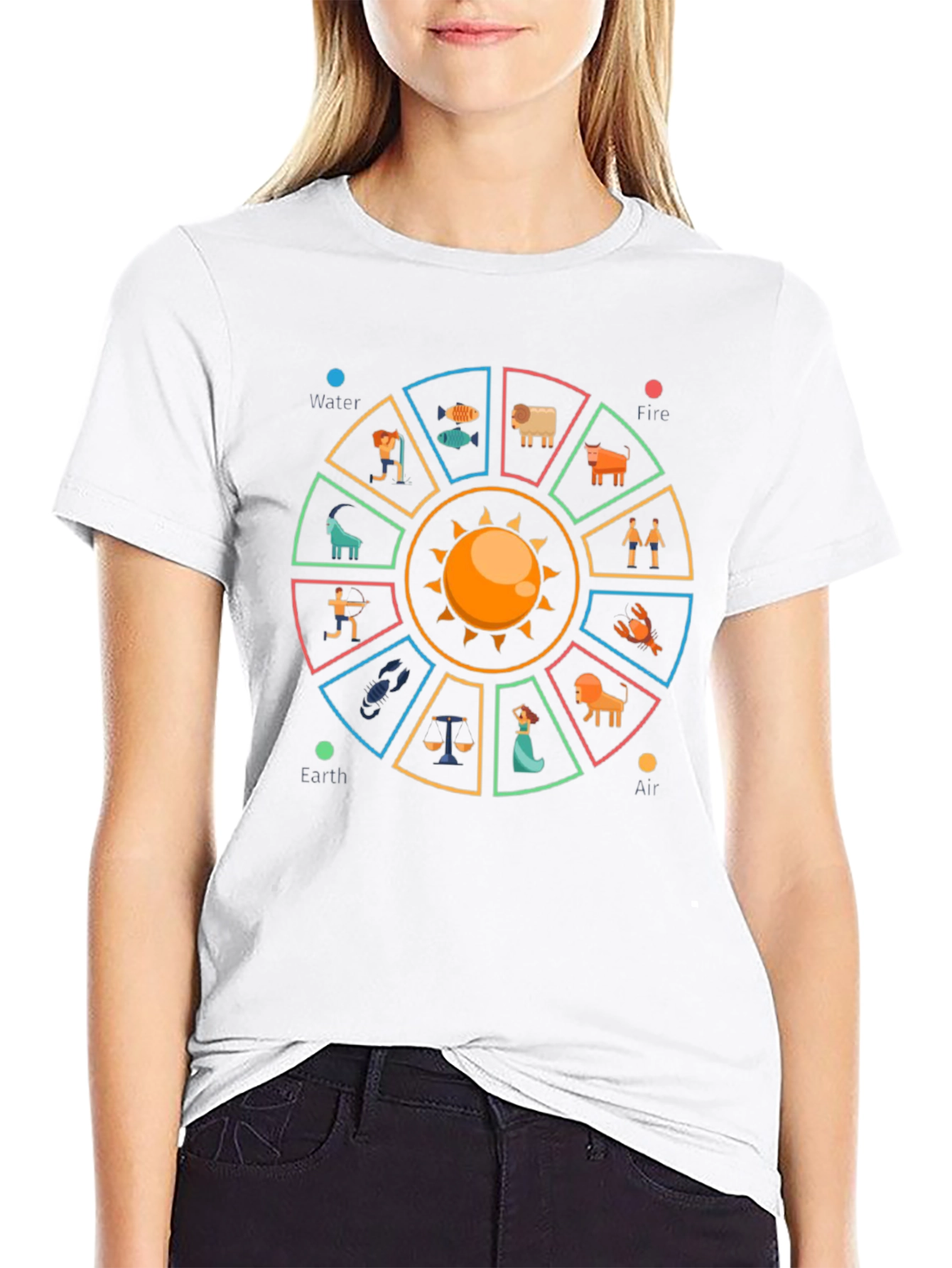 Black Zodiac Wheel Graphic Tee - Astrology Lover's Shirt view 9