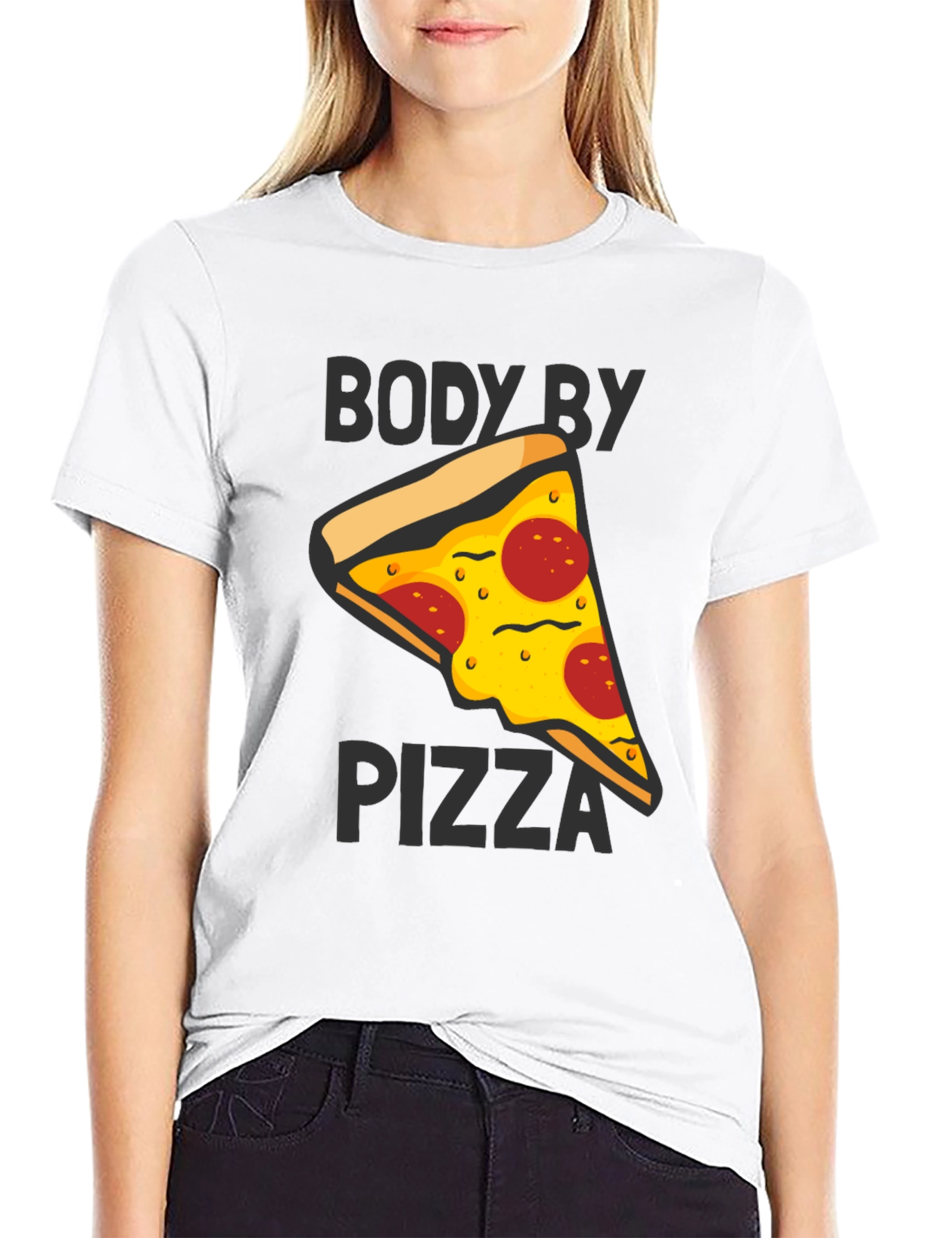 Body By Pizza Graphic Tee - Funny Unisex T-Shirt - 9