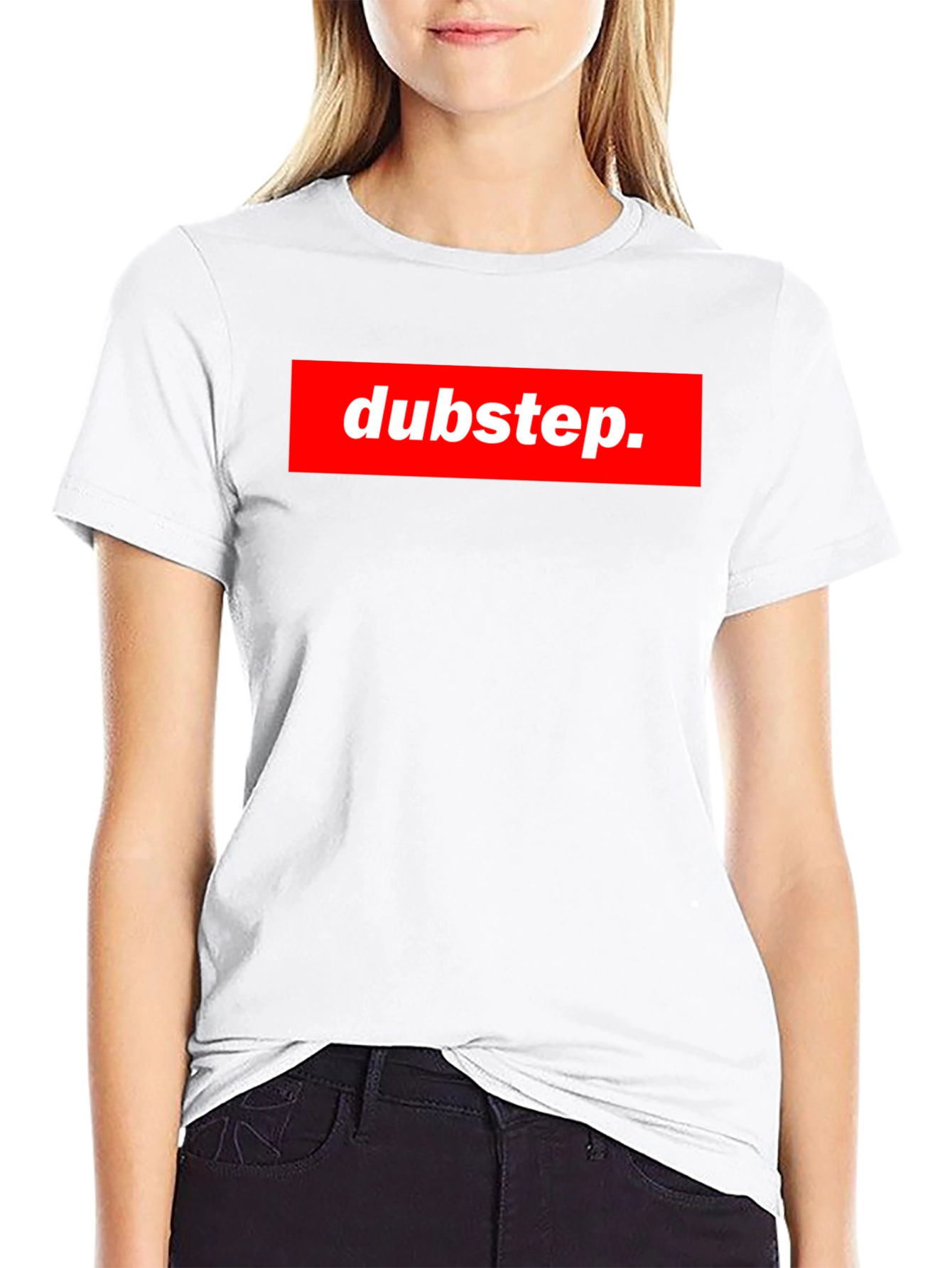 Black Dubstep Graphic Tee - Black Crew Neck T-Shirt view 9