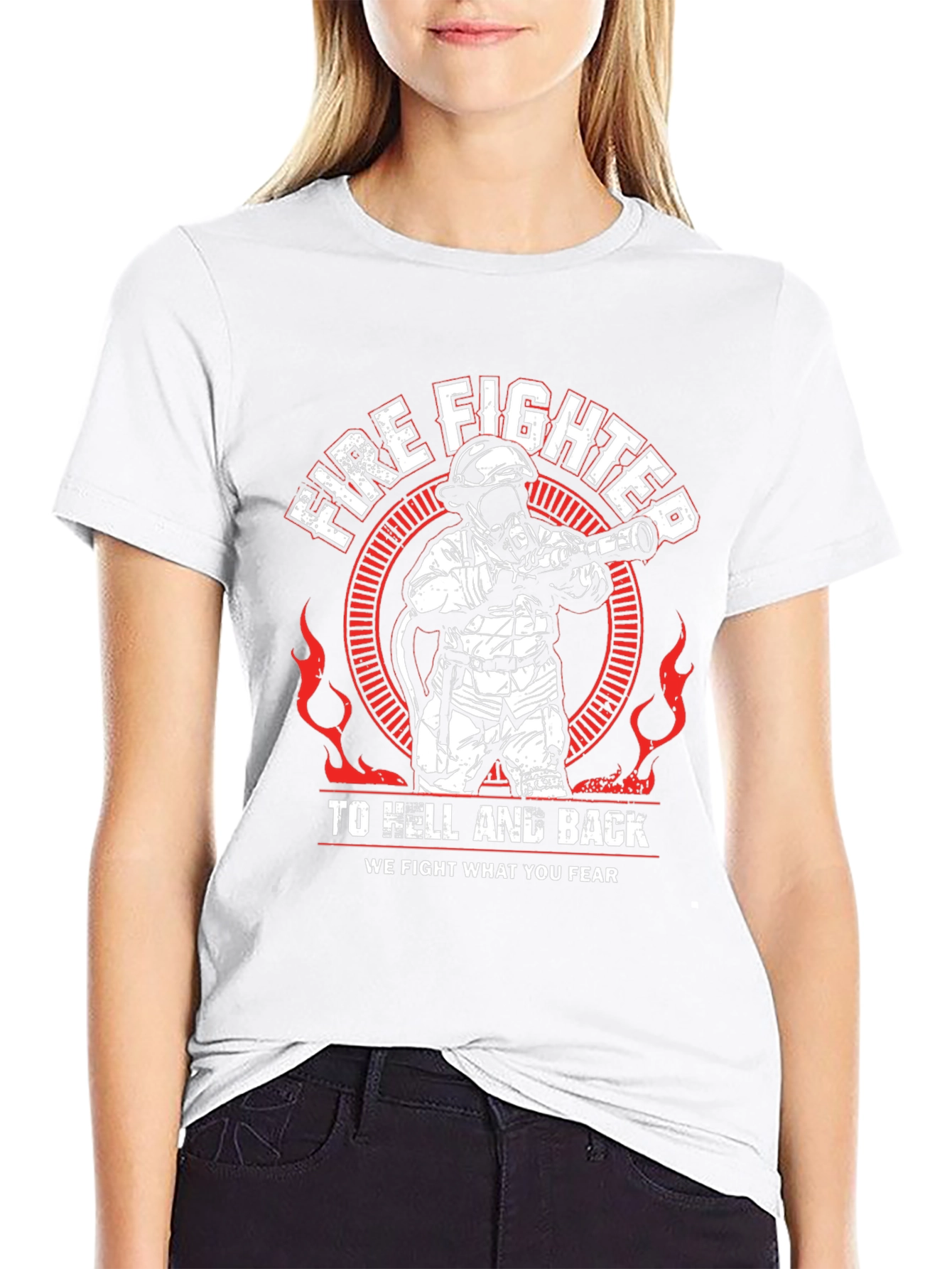 Black Firefighter To Hell And Back T-Shirt view 9