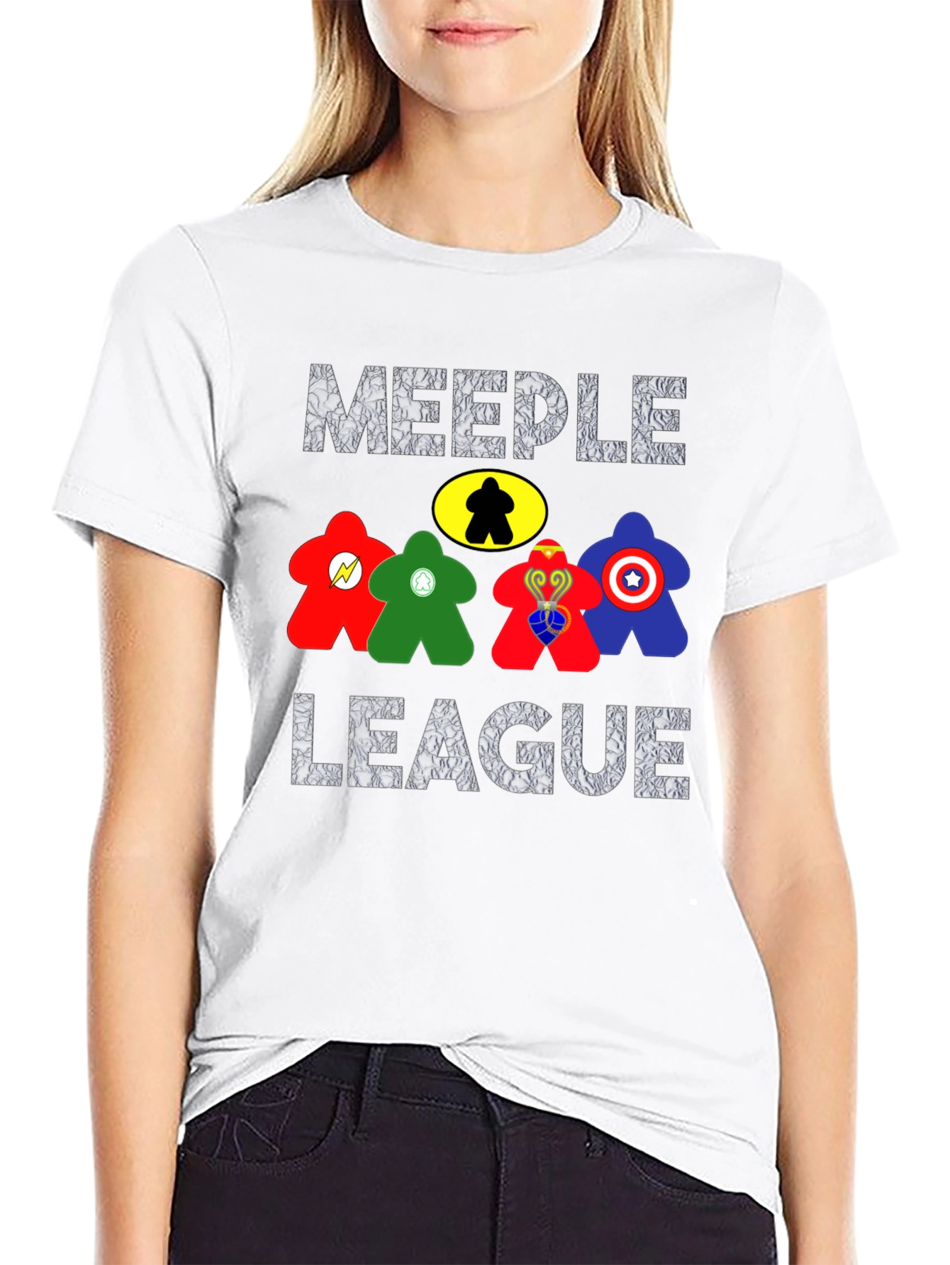 Black Meeple League T-Shirt - Board Game Geek Apparel view 9