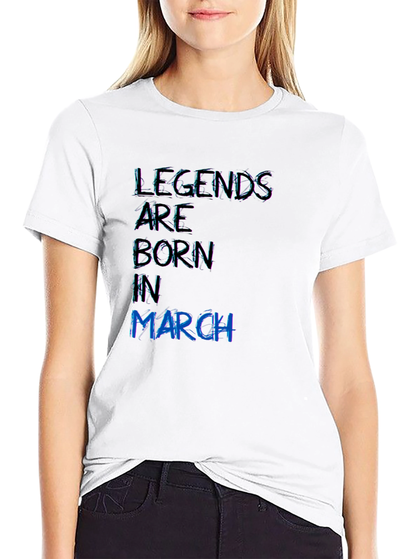 Black Legends are Born in March Black T-Shirt view 9