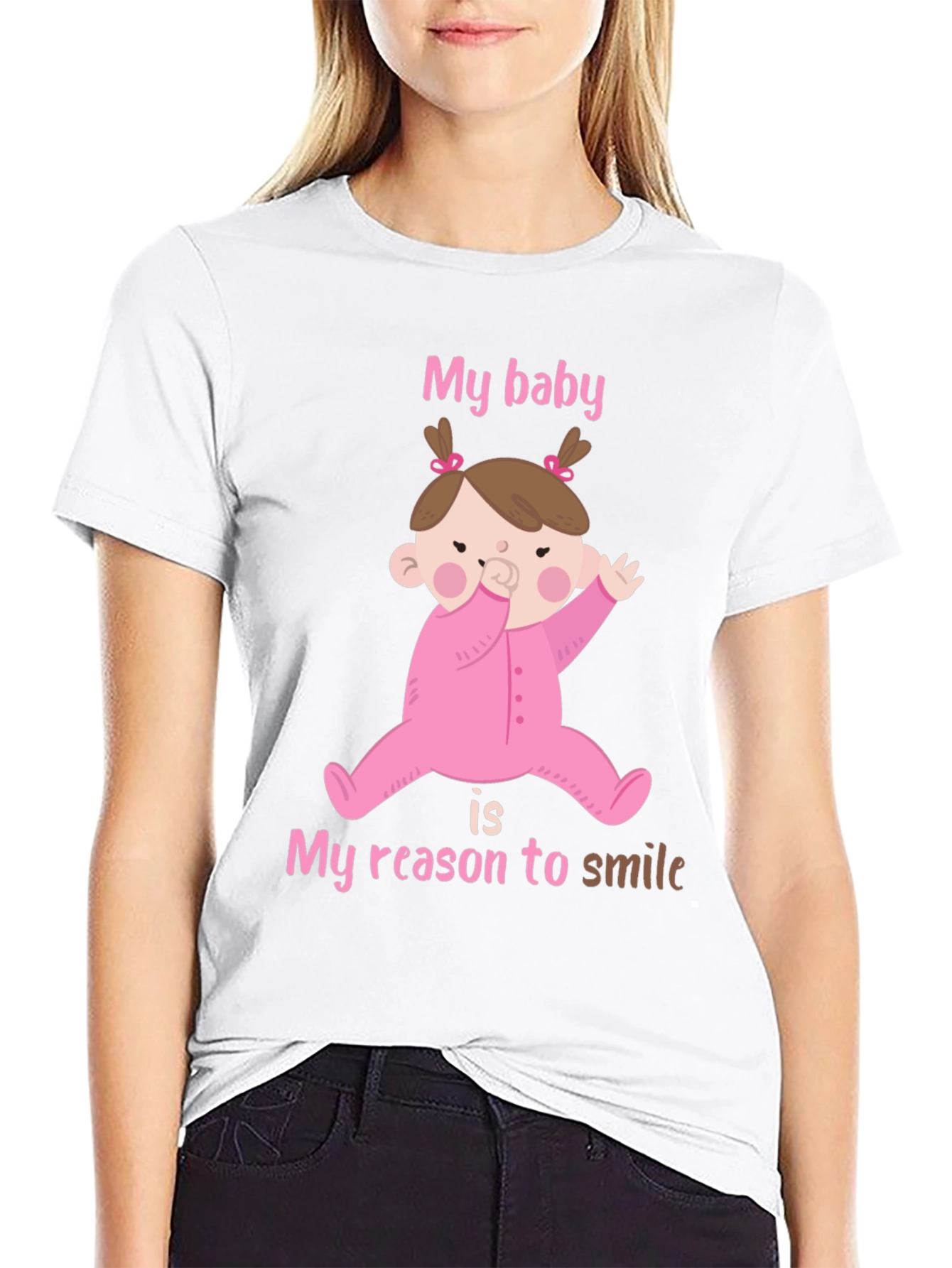Black My Baby, My Reason To Smile T-Shirt view 9