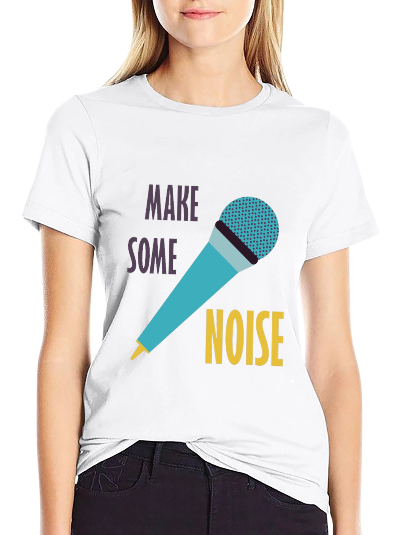 Black Make Some Noise Graphic Tee view 9