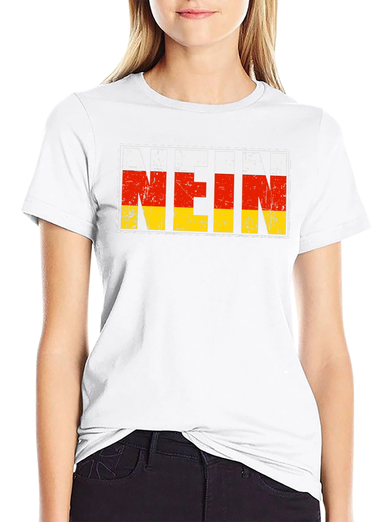 Black NEIN Germany Flag T-Shirt view 9