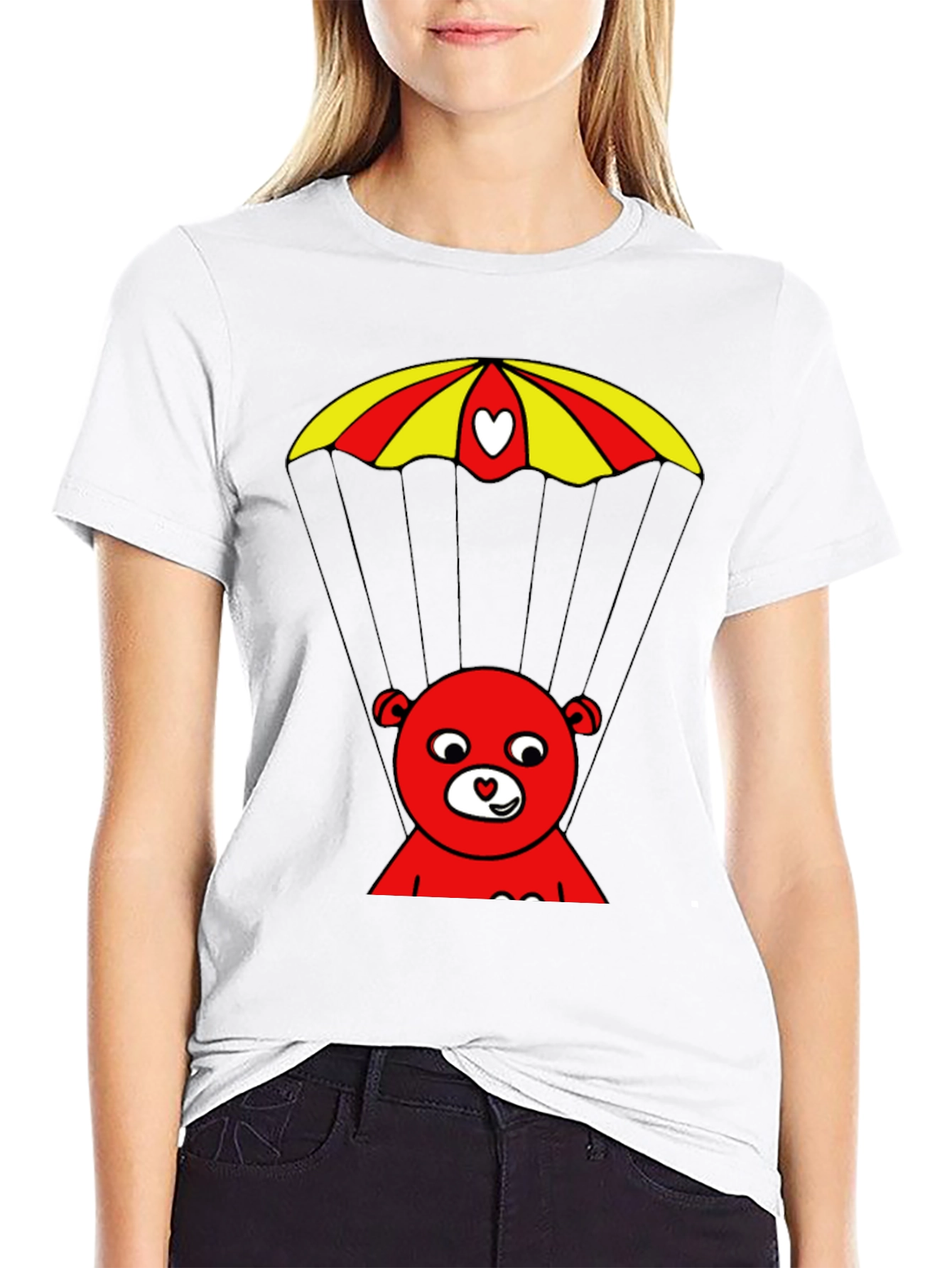 Black Red Bear Parachute Graphic Tee view 9