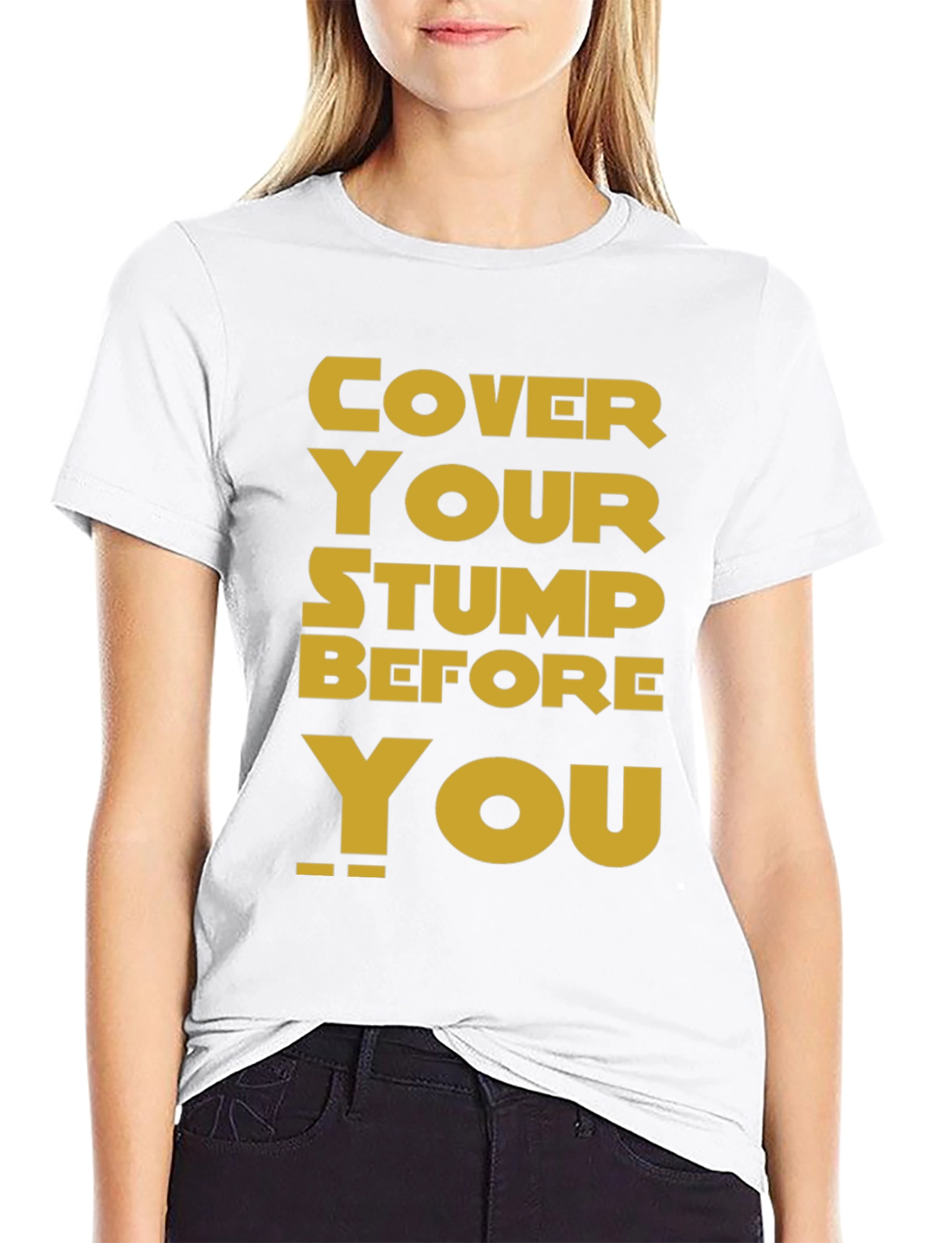 Black Cover Your Stump Graphic Tee view 9