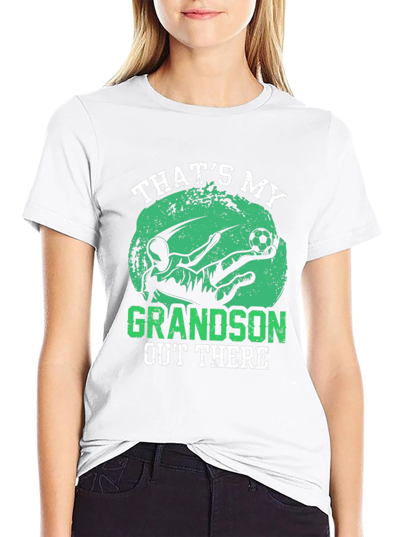 Black That's My Grandson Soccer Graphic T-Shirt view 9