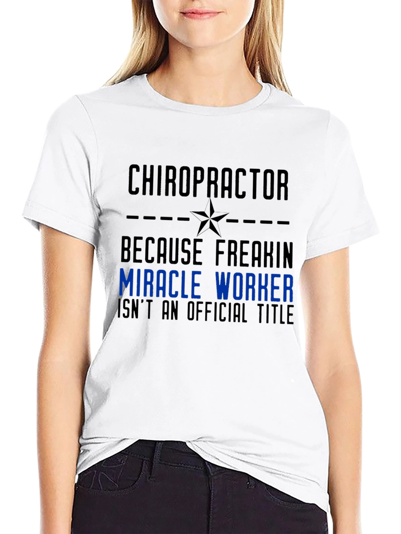 Black Chiropractor Miracle Worker Graphic Tee view 9