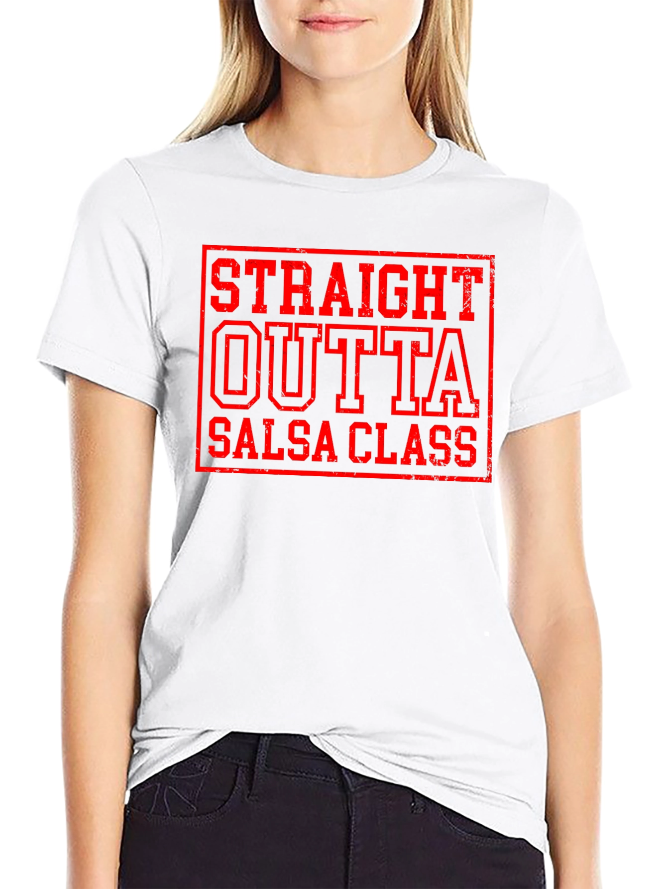 Black Straight Outta Salsa Class Funny Dance T-Shirt view 9