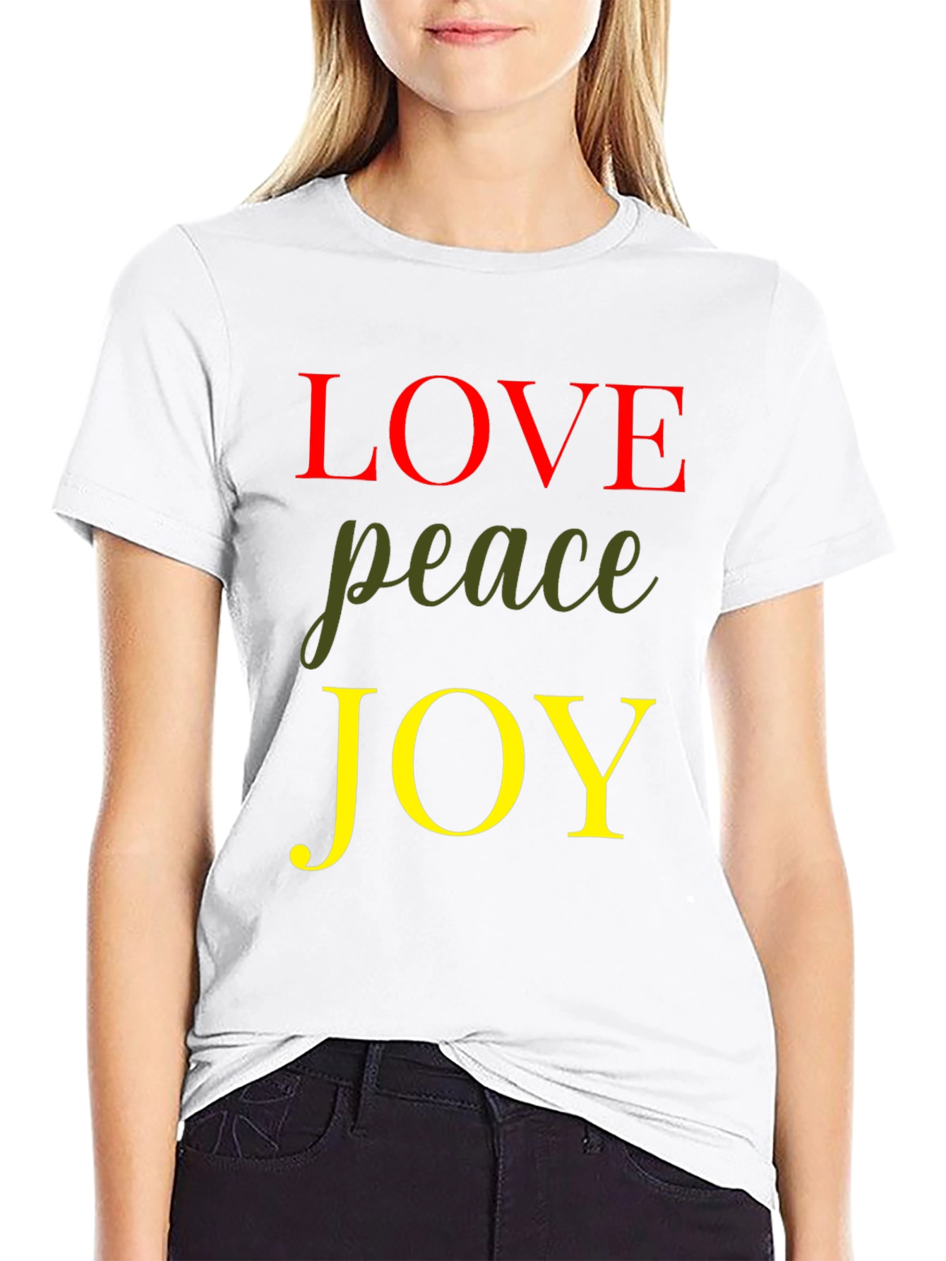 Black Love Peace Joy Graphic Tee - Black view 9