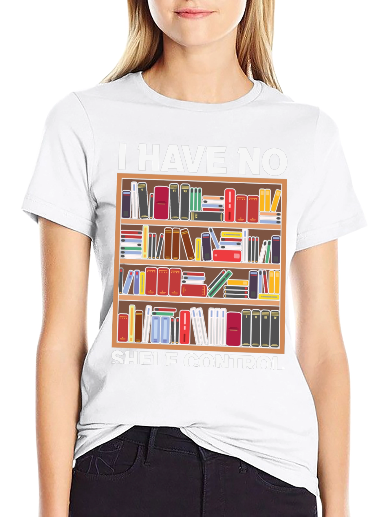 Black I Have No Shelf Control Book Lover T-Shirt view 9
