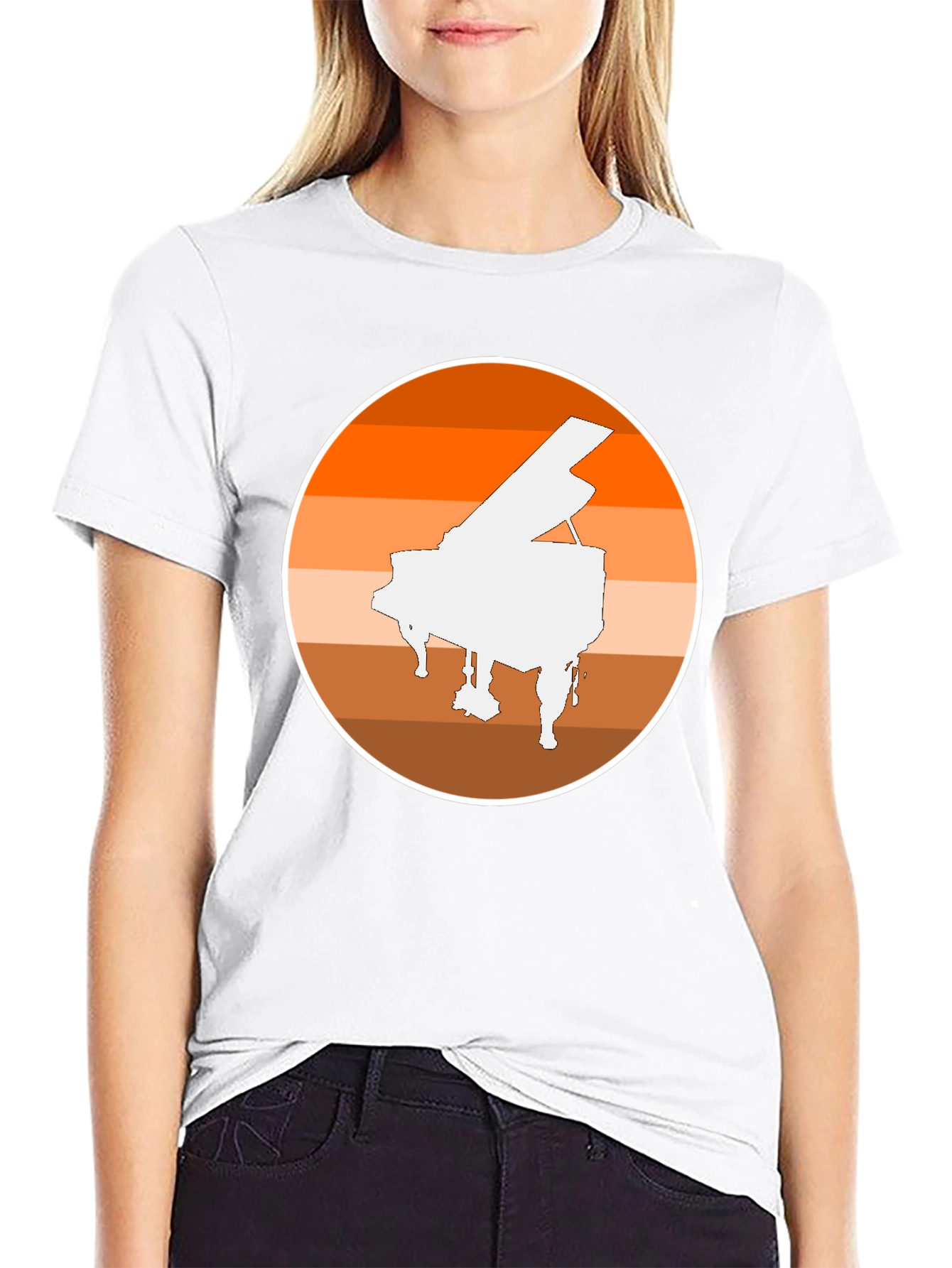 Black Piano Sunset Graphic Tee - Musician Style view 9