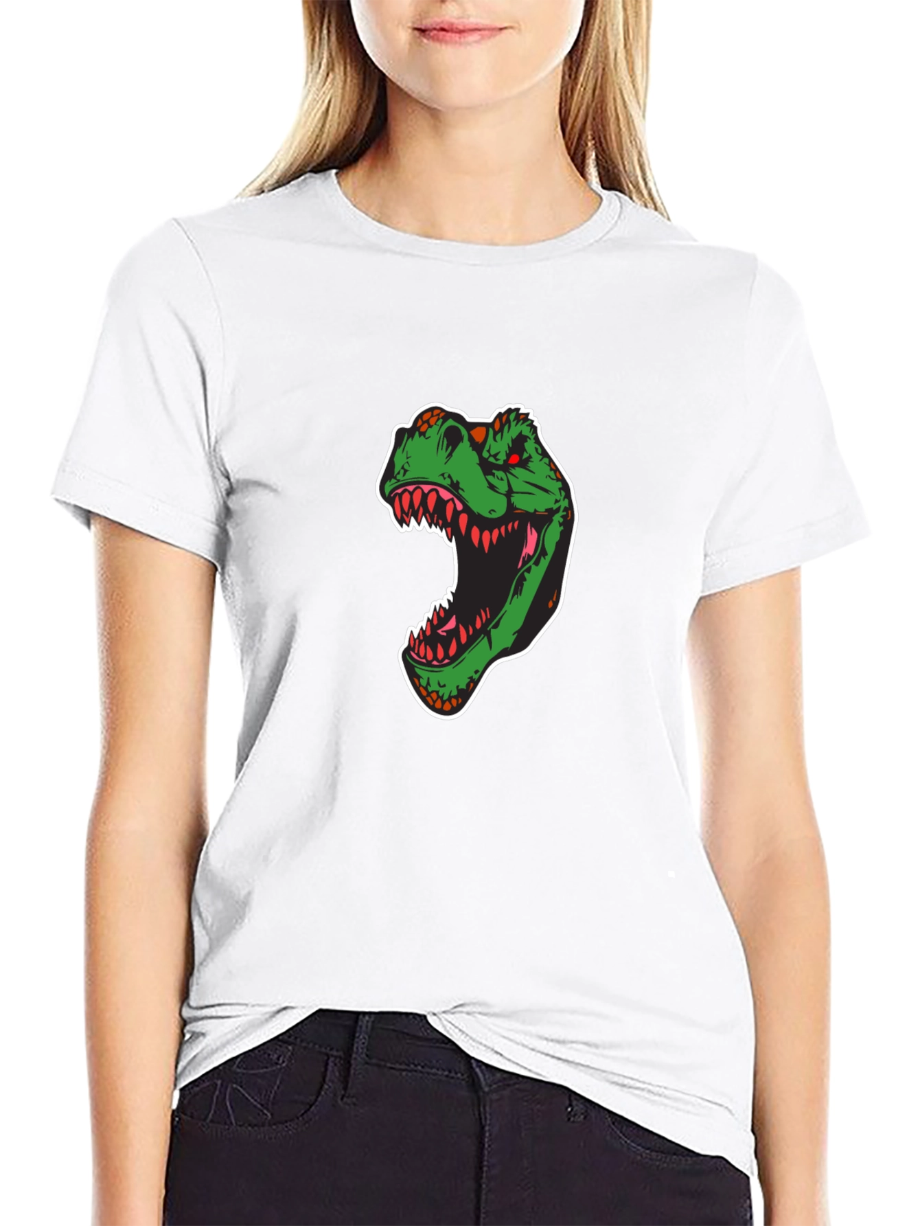 Black Dinosaur Graphic Tee - T-Rex Design view 9
