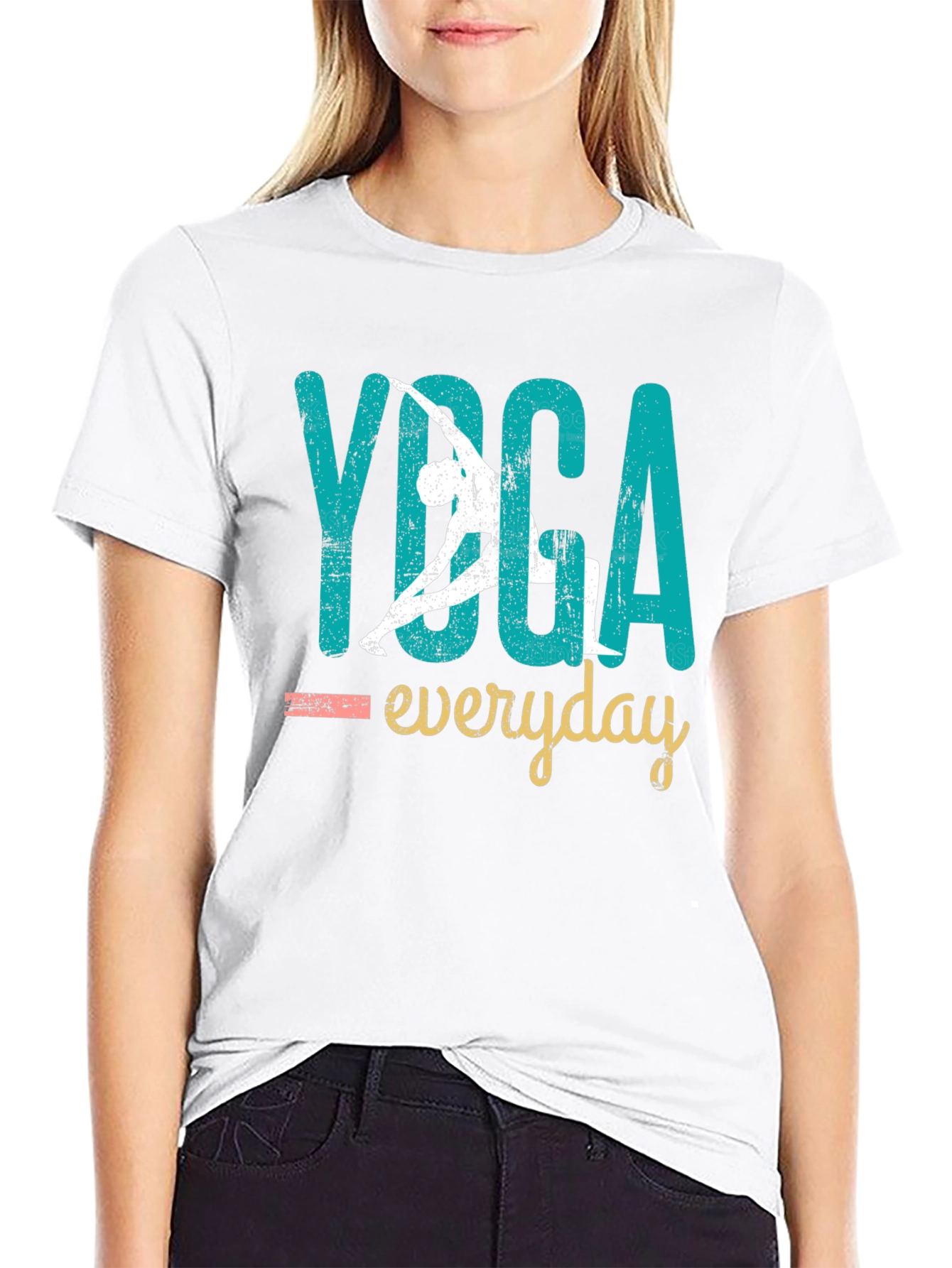 Black Yoga Everyday Graphic Tee - Black view 9