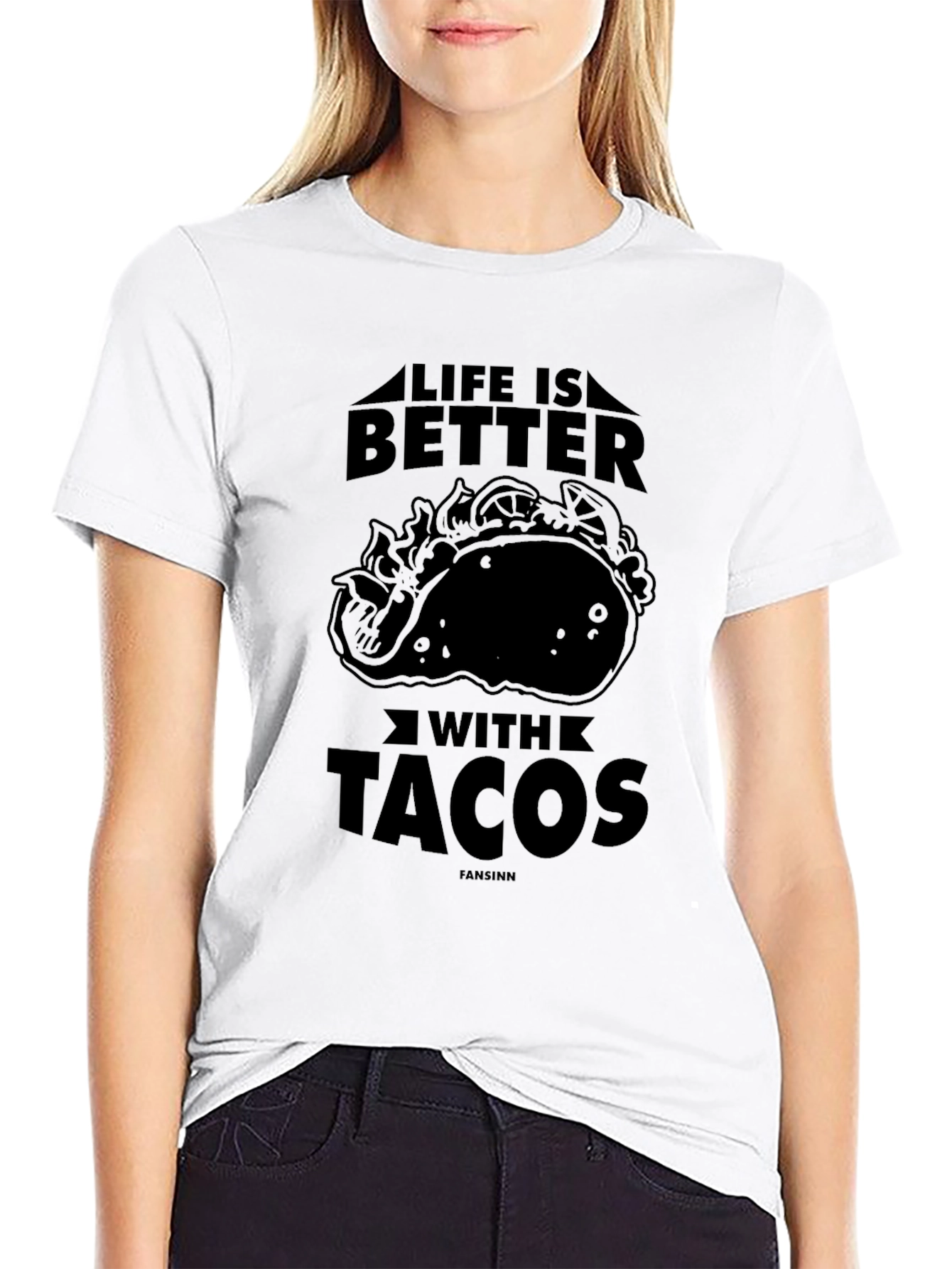 Black Life Is Better With Tacos Graphic T-Shirt view 9