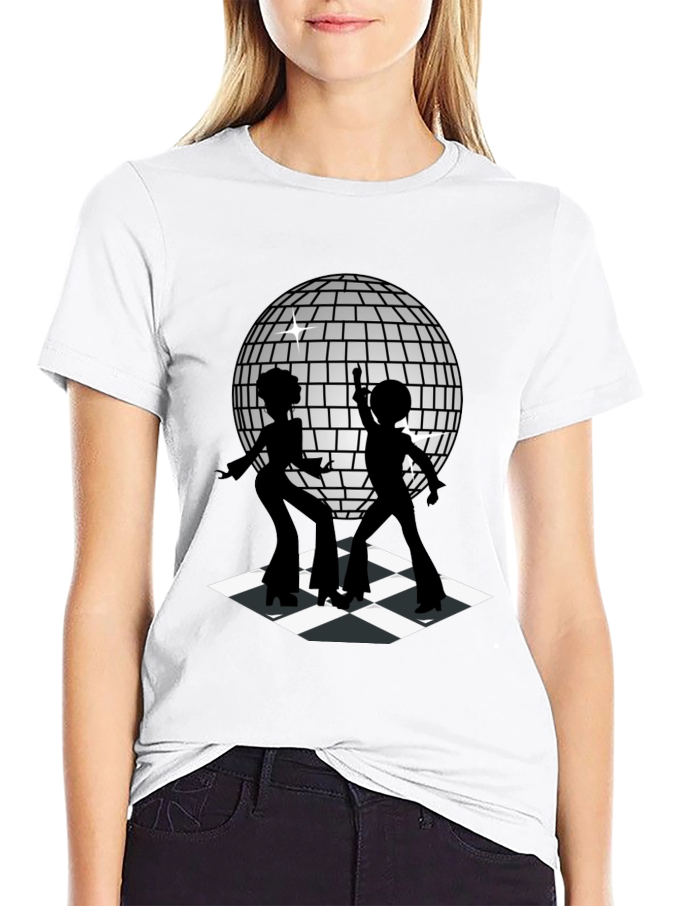 Black Retro Disco Dance T-Shirt - Black view 9
