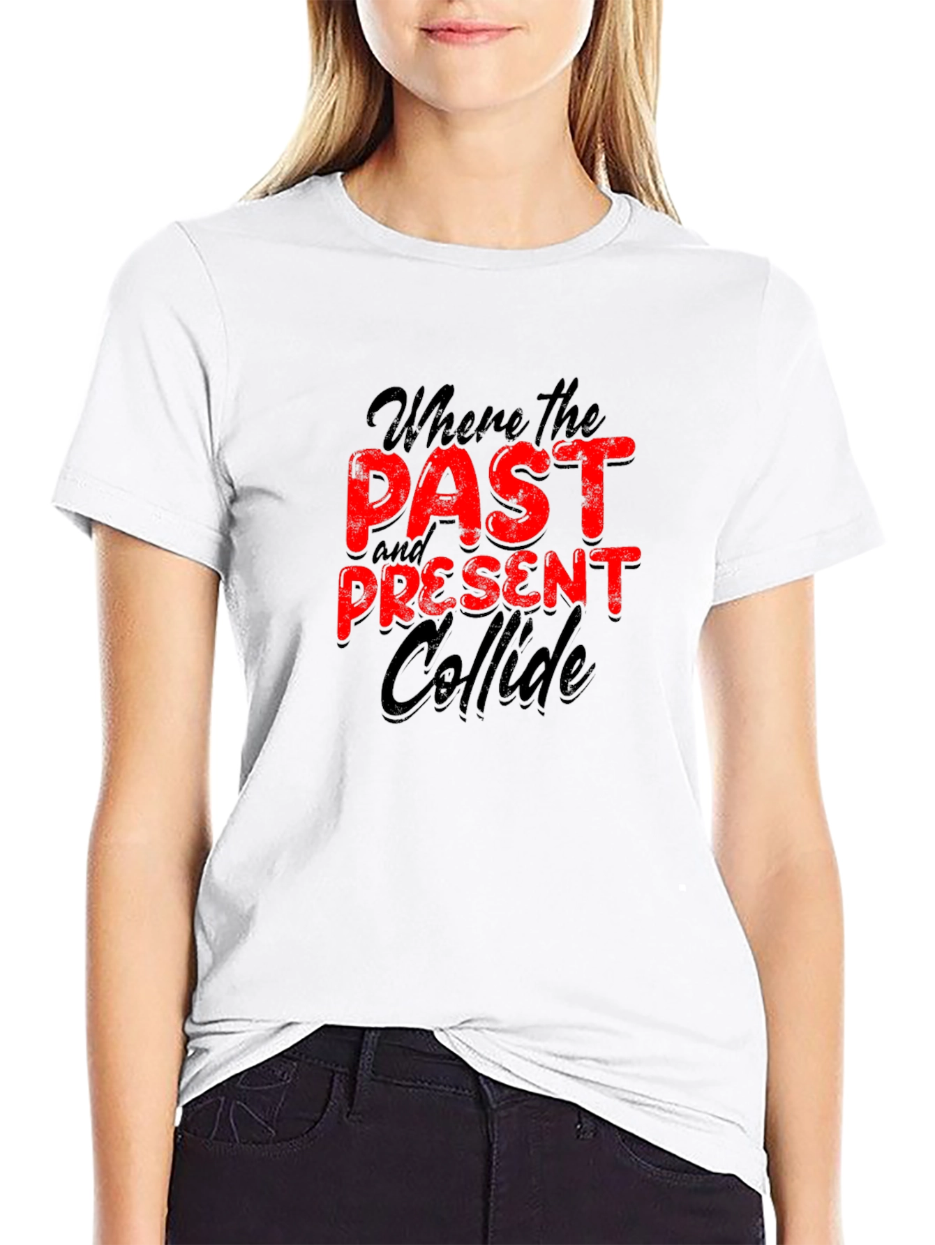 Black Past, Present Collide Graphic Tee - Bold Statement Shirt view 9