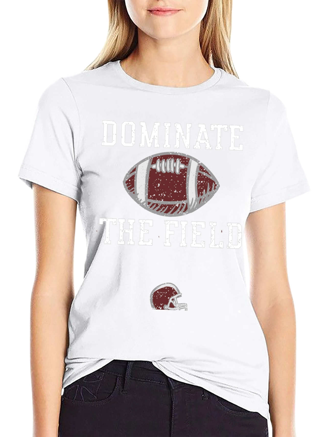 Black Dominate the Field Football T-Shirt view 9