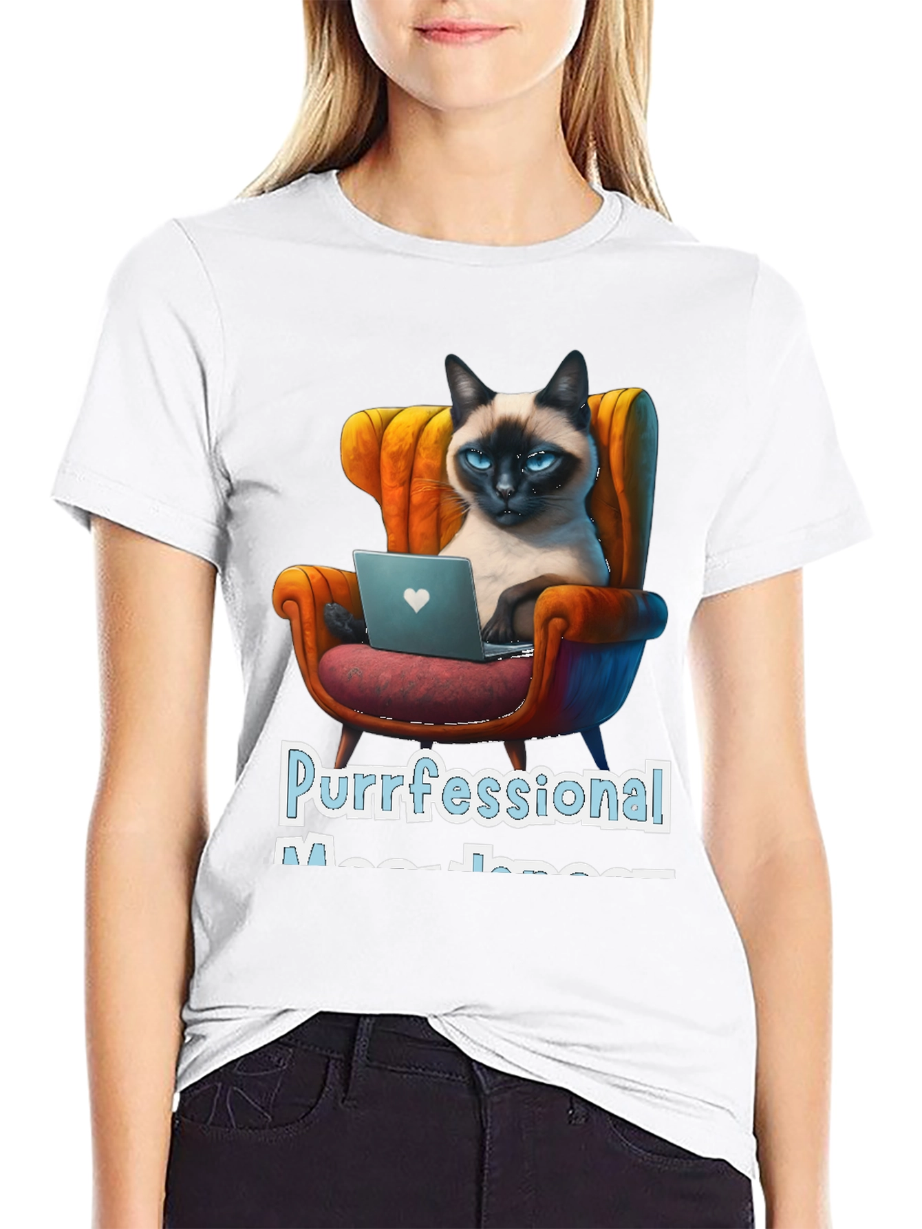 Black Purrfessional Meow-nager Cat T-Shirt view 9