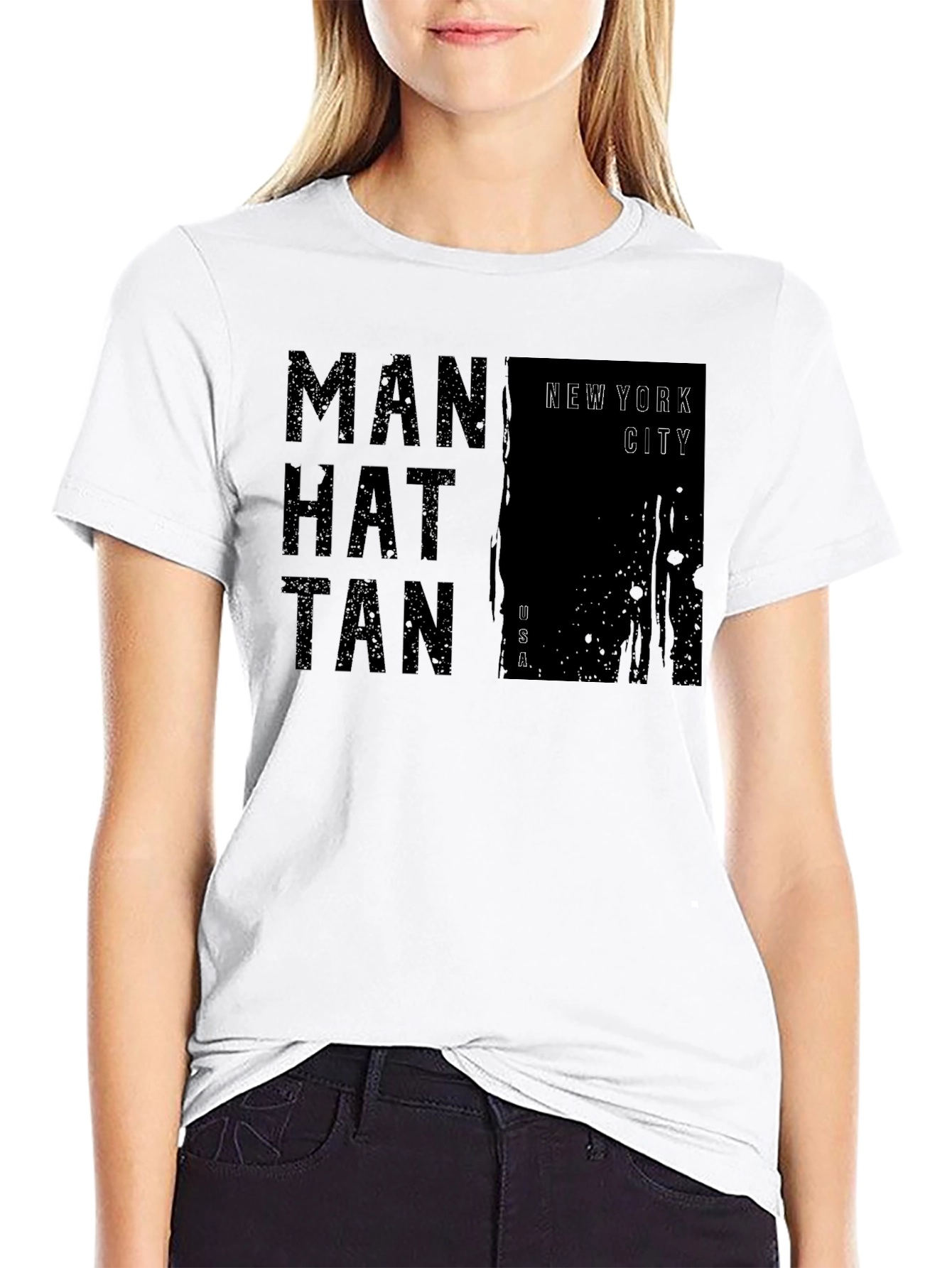 Black Manhattan New York City Black T-Shirt view 9