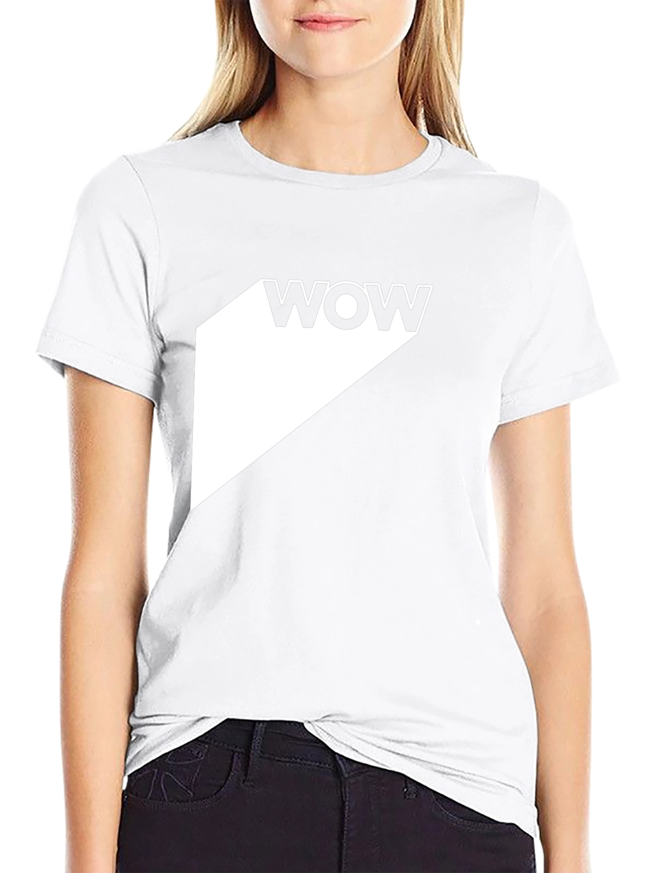 Black WOW Graphic Tee - Modern Black T-Shirt view 9
