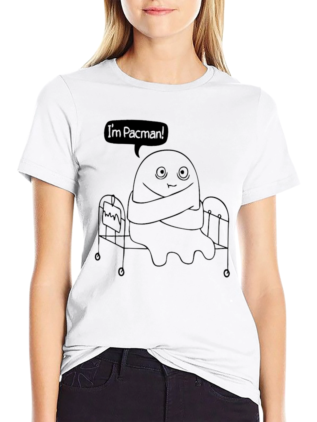 Black I'm Pacman Black T-Shirt view 9