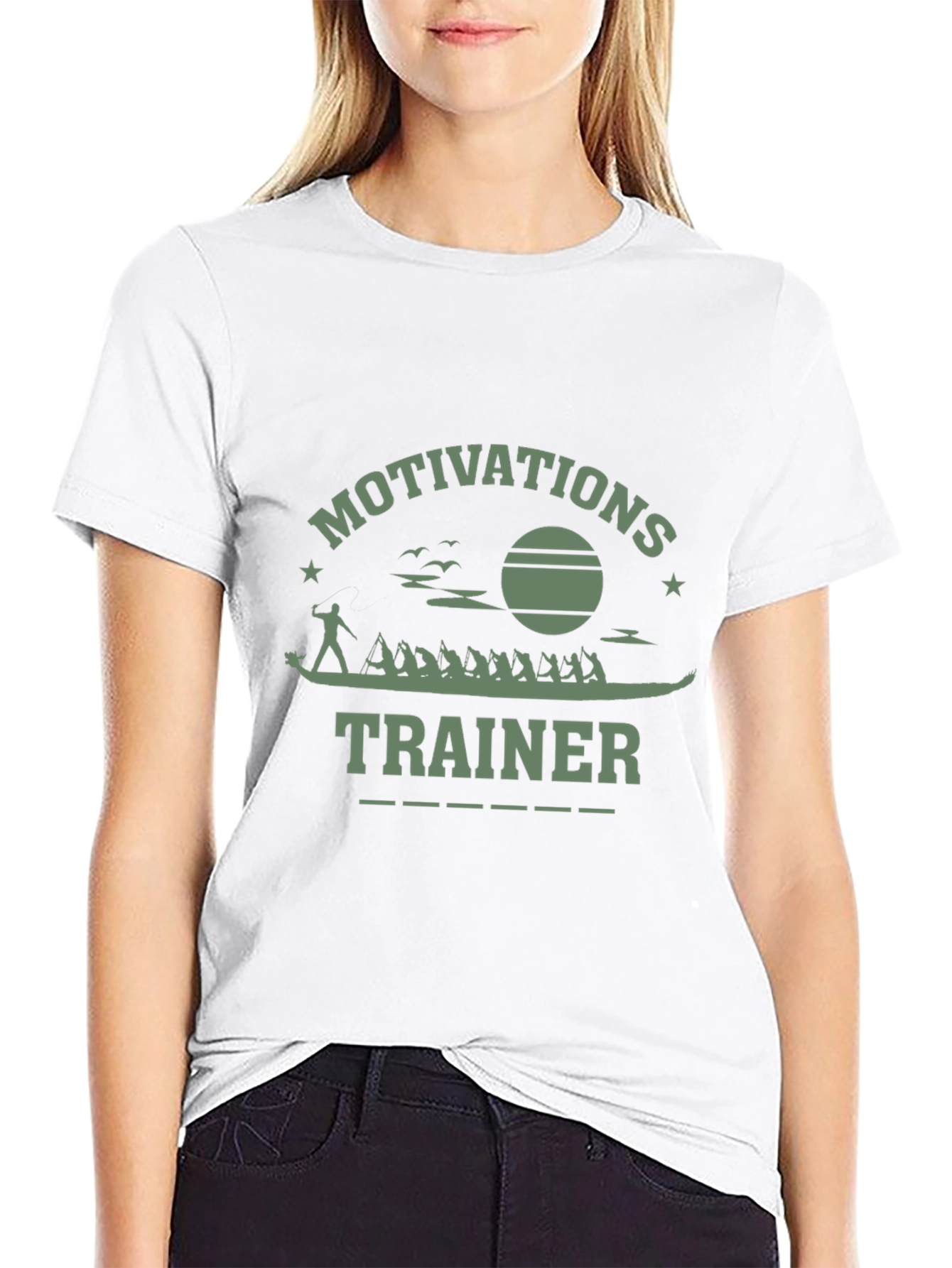 Black Motivational Trainer Graphic T-Shirt view 9