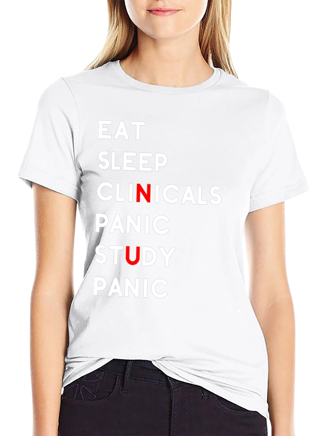 Black Eat Sleep Clinicals Funny T-Shirt view 9