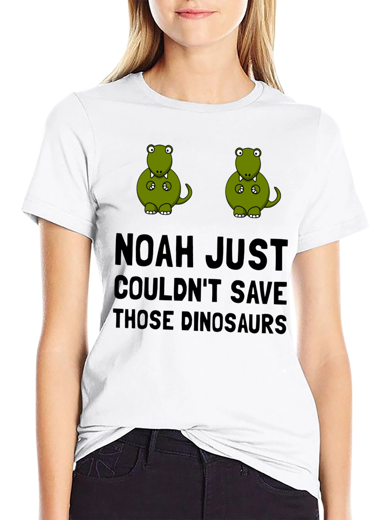 Black Noah Couldn't Save The Dinosaurs T-Shirt view 9