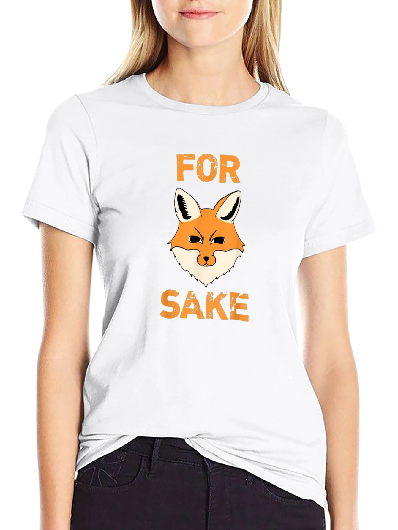 Black For Fox Sake T-Shirt - Funny Graphic Tee view 9