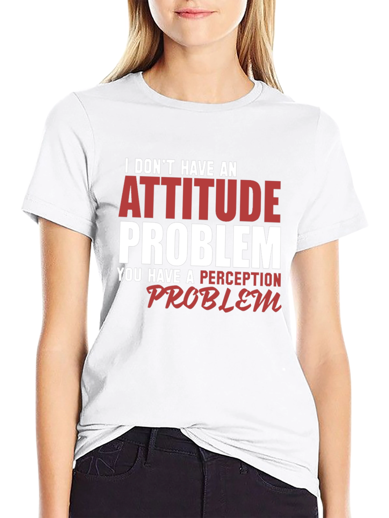 Black Attitude Problem Graphic Tee - Sarcastic Humor T-Shirt view 9
