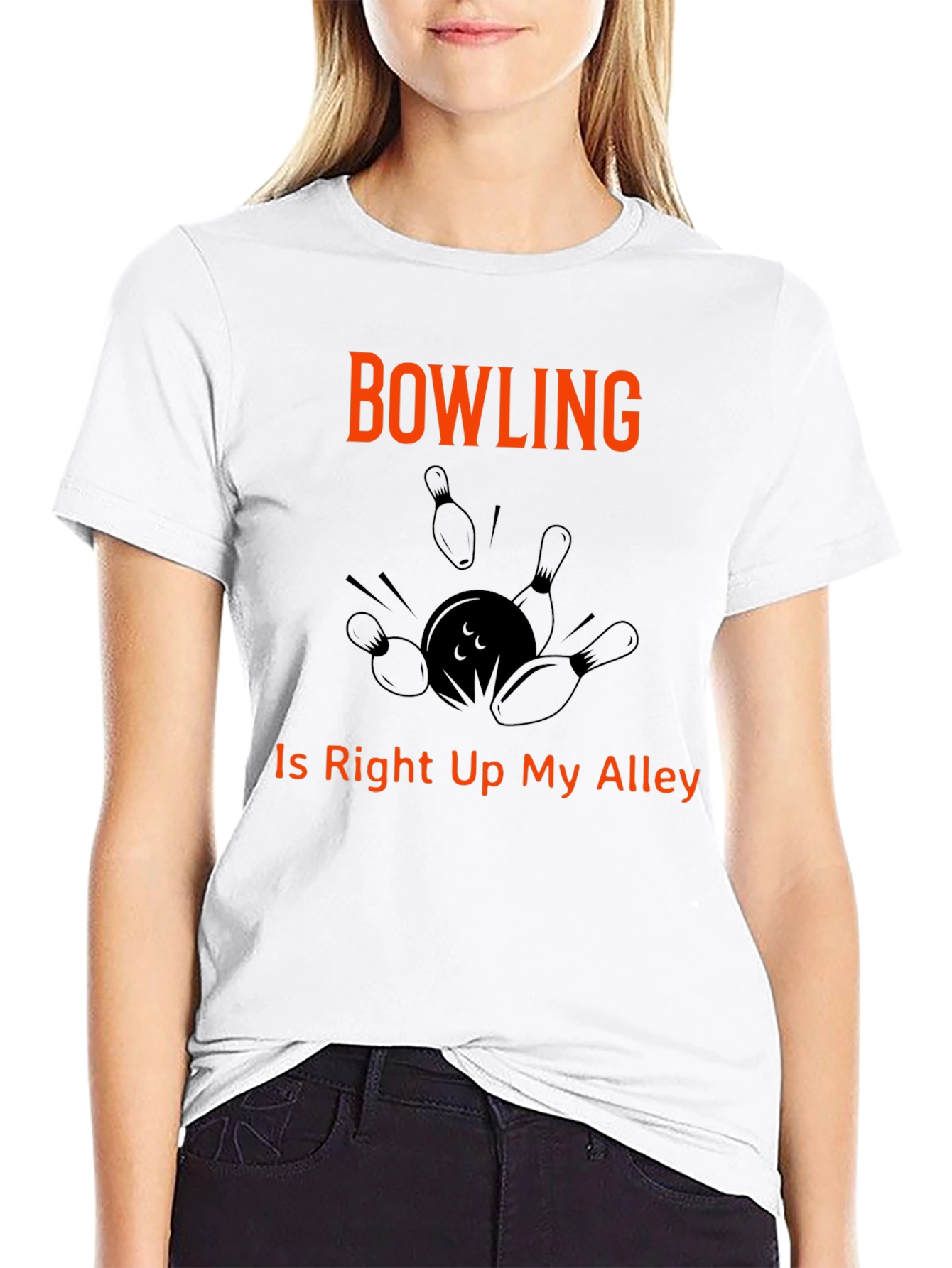 Black Bowling T-Shirt "Right Up My Alley" Graphic Tee view 9