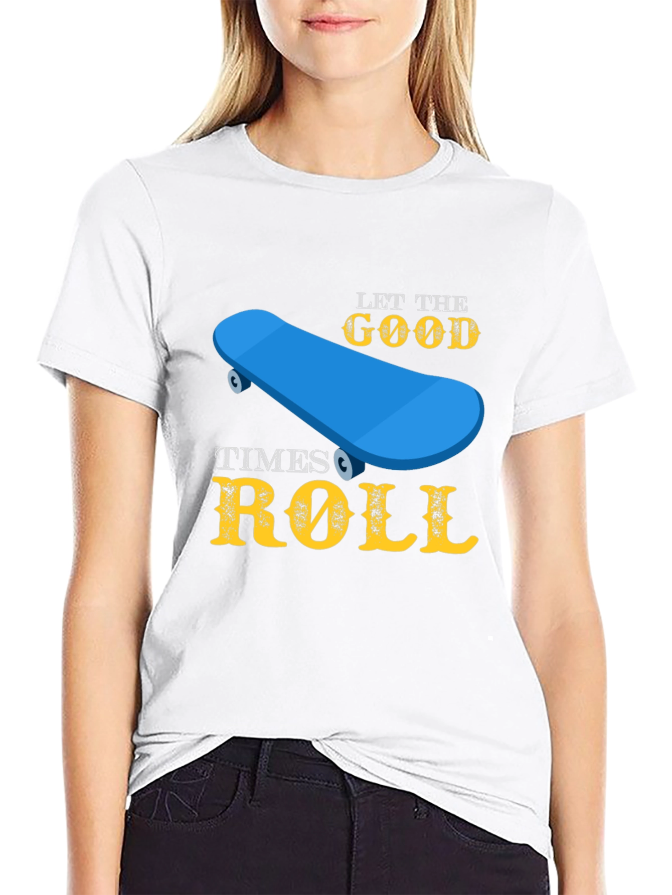 Black Skateboard T-Shirt - Let the Good Times Roll view 9