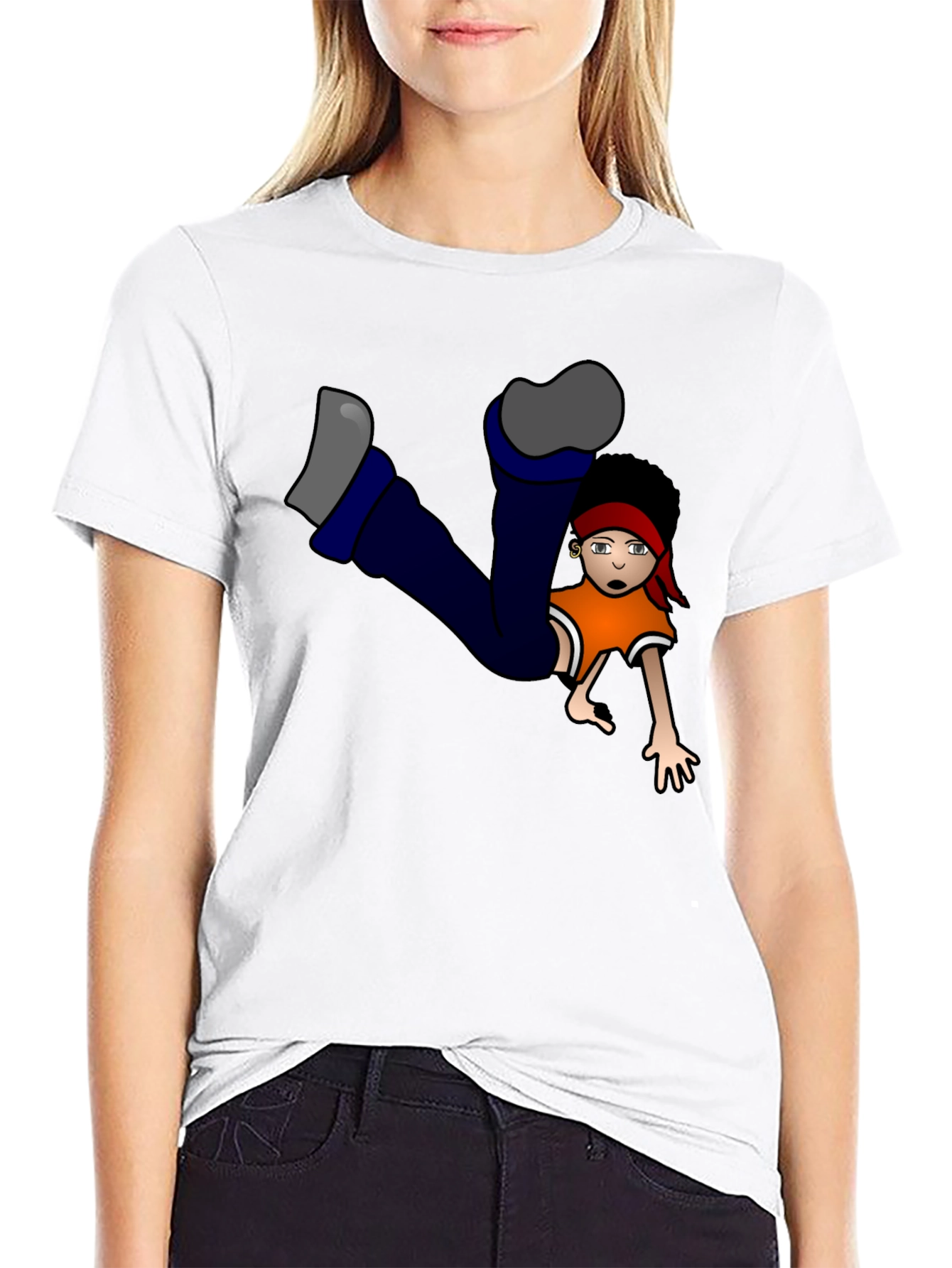 Black Funky Cartoon Character Graphic Black T-Shirt view 9