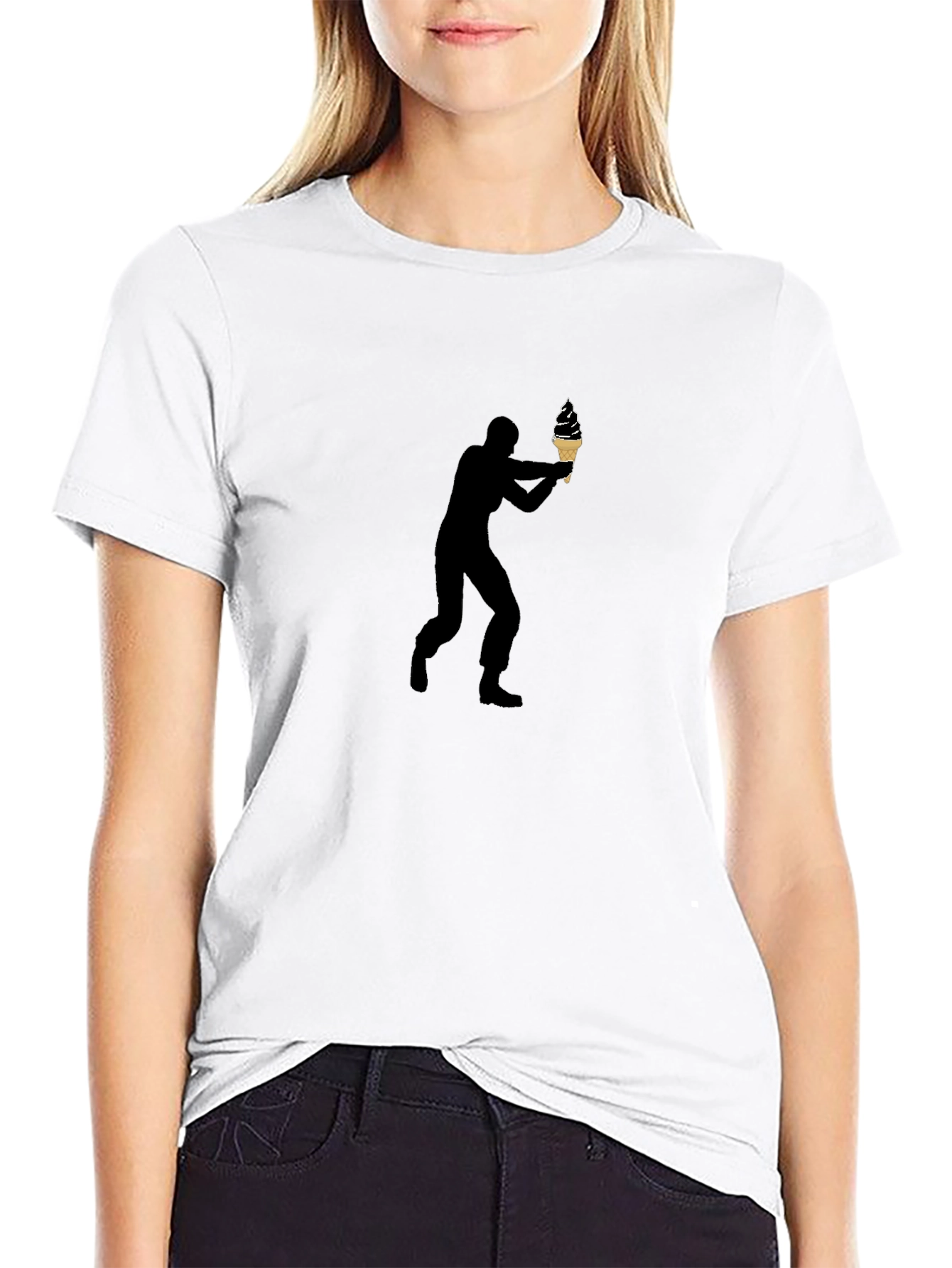 Black Ice Cream Shooter Graphic Tee - Black Cotton Comfort view 9